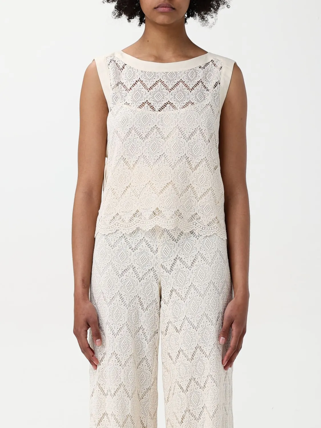 Top in maglia di cotone a zig zag Twinset