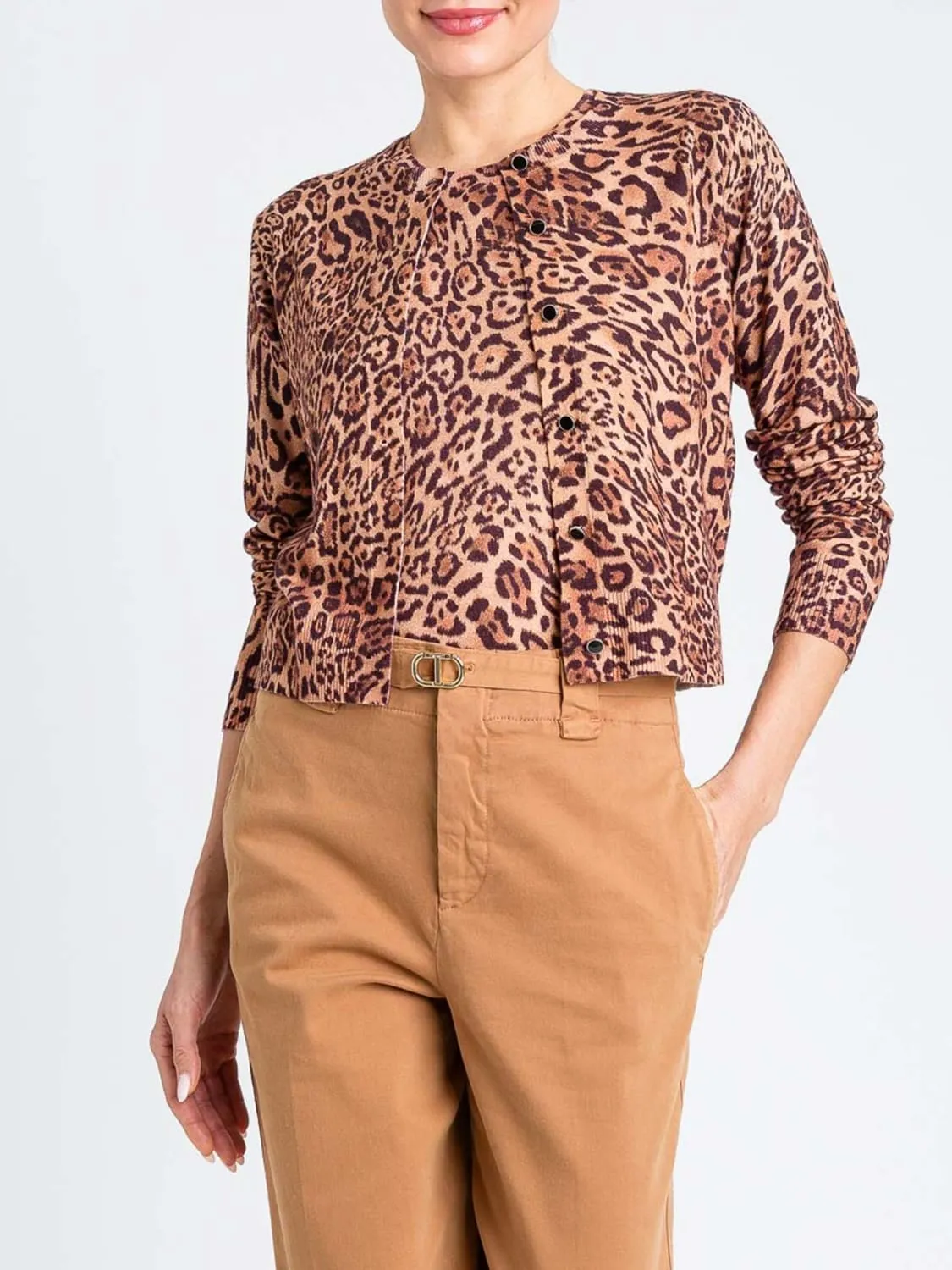 Cardigan in misto viscosa animalier Twinset