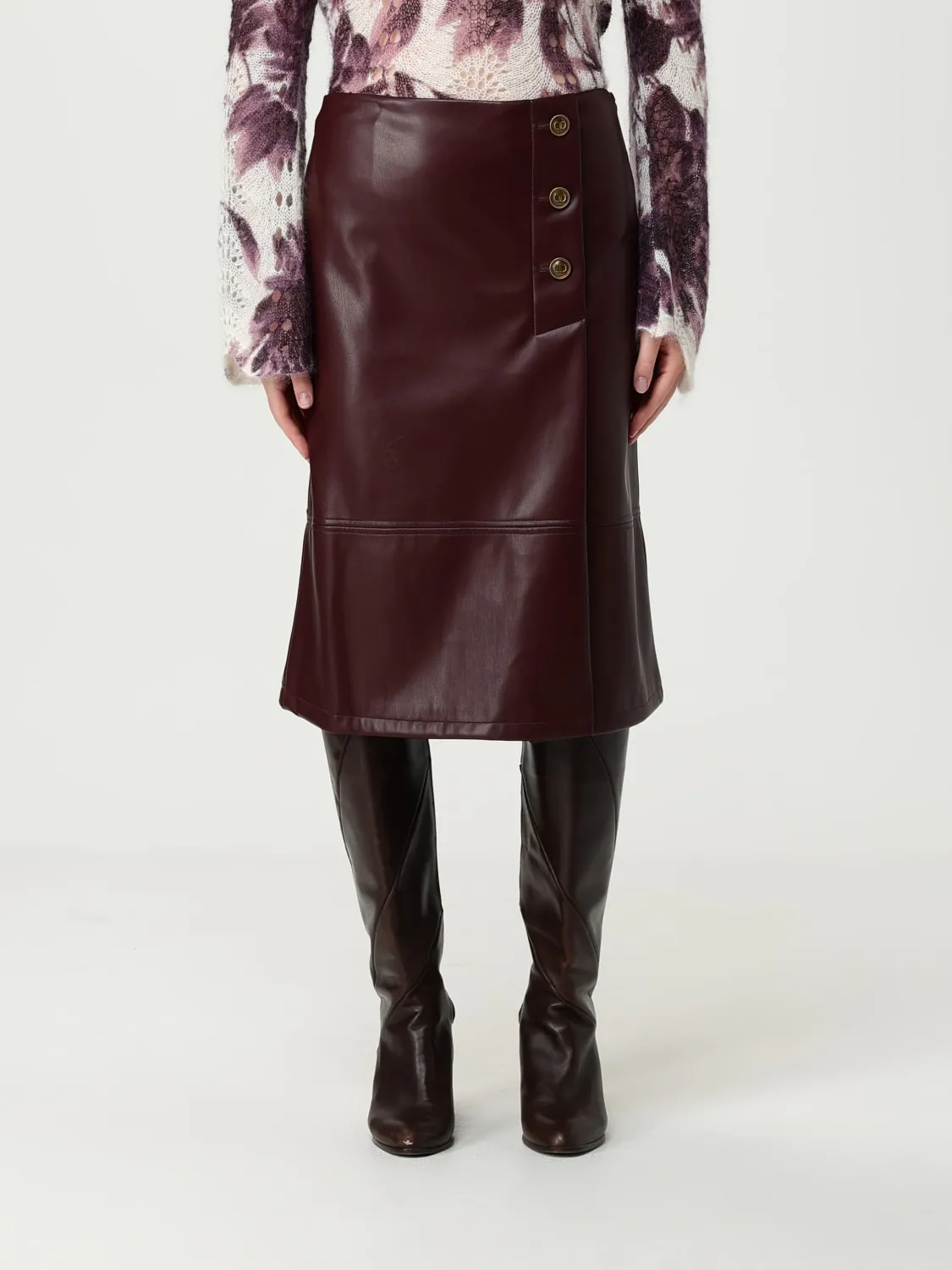 Gonna Twinset in pelle sintetica