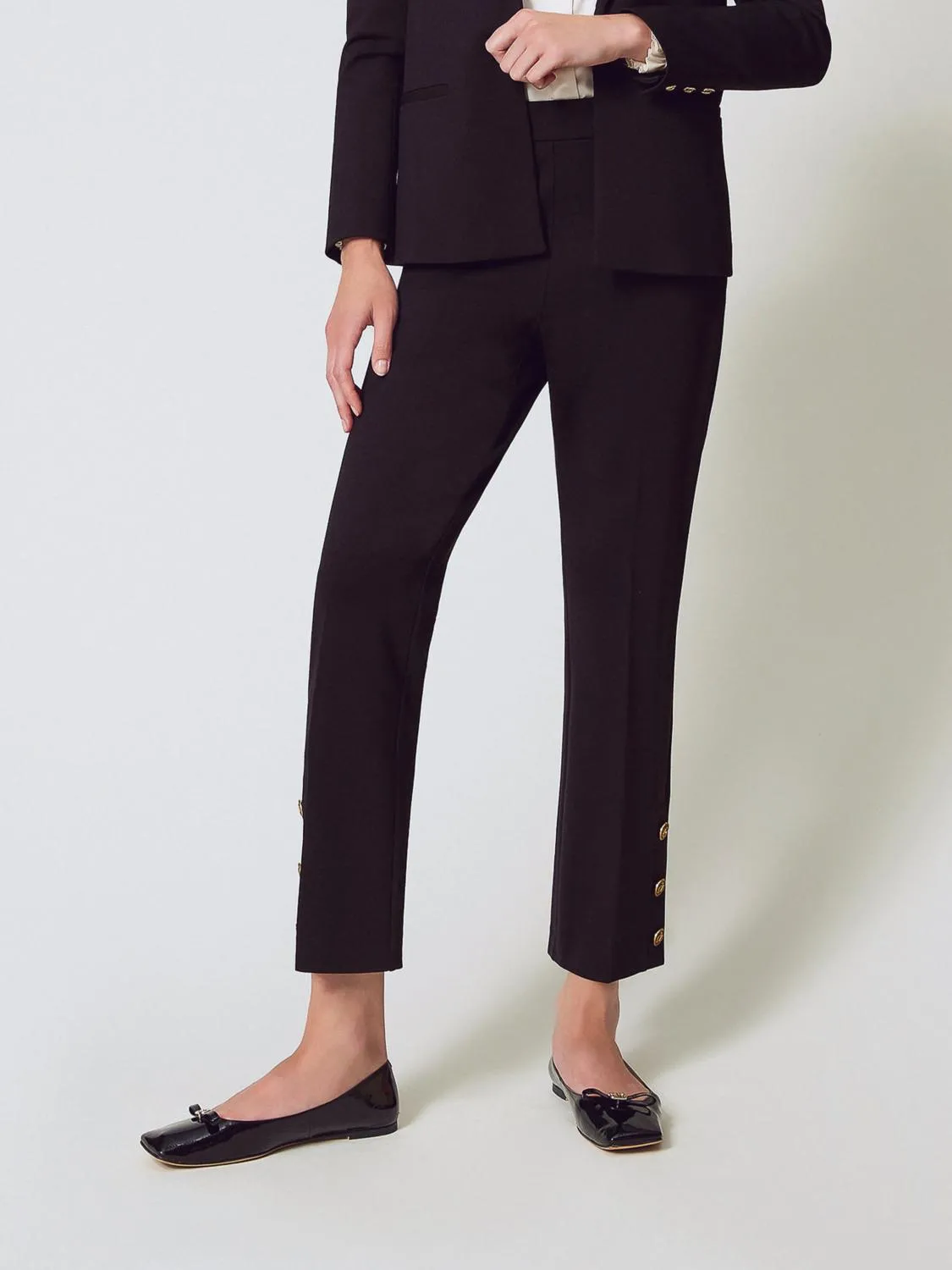 Pantalone cropped Twinset in crêpe