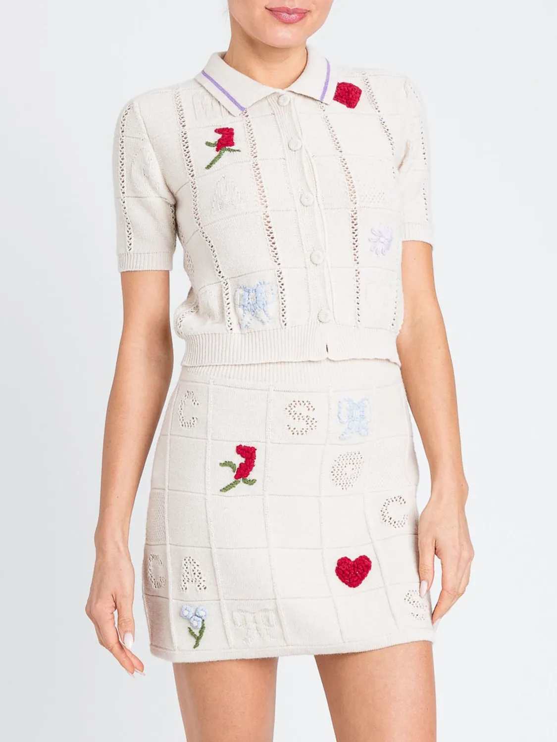 Polo in misto lana con ricami Twinset