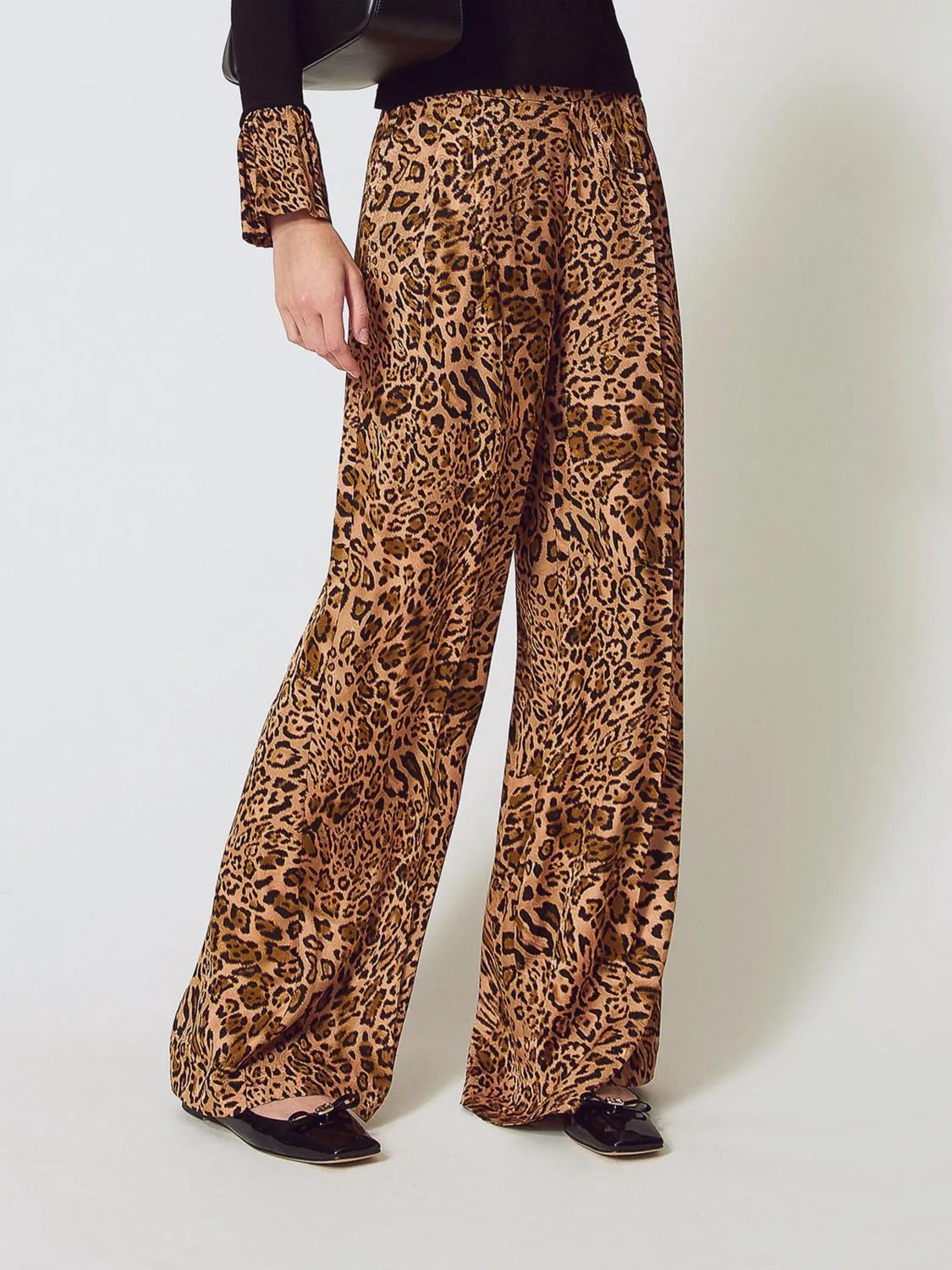 Pantalone Twinset in viscosa animalier