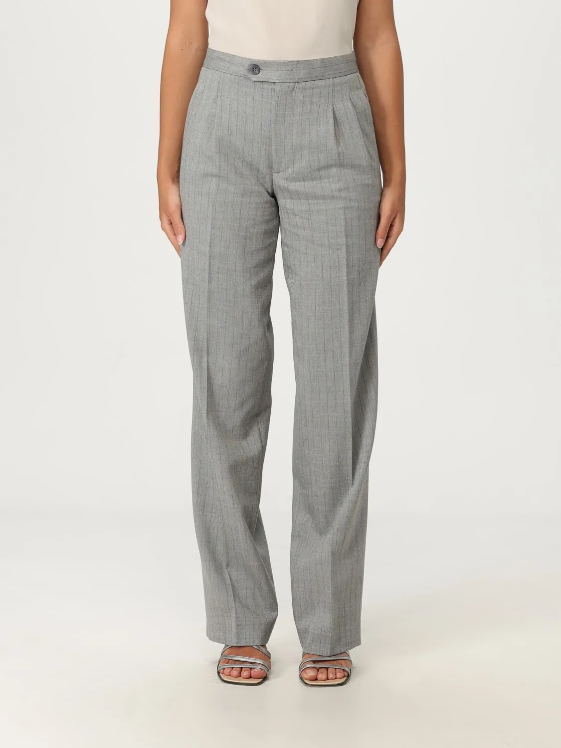 Pantalone Twinset in misto lana con stampa gessata