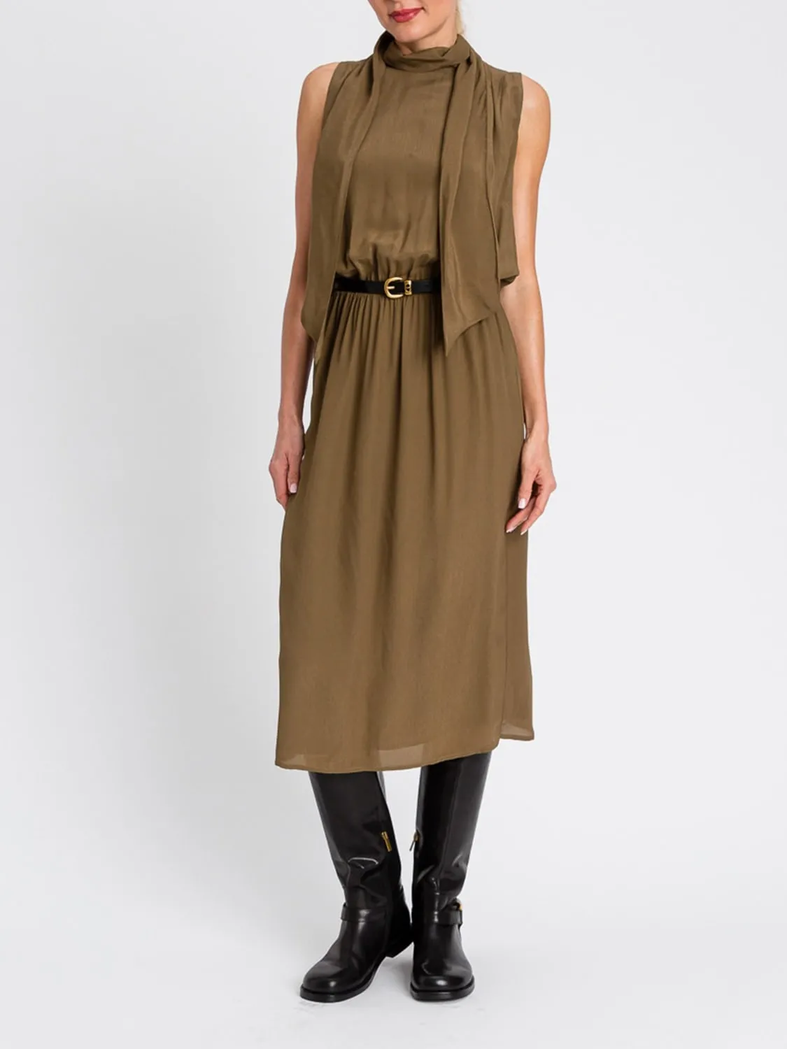 Abito longuette in crêpe de Chine Twinset