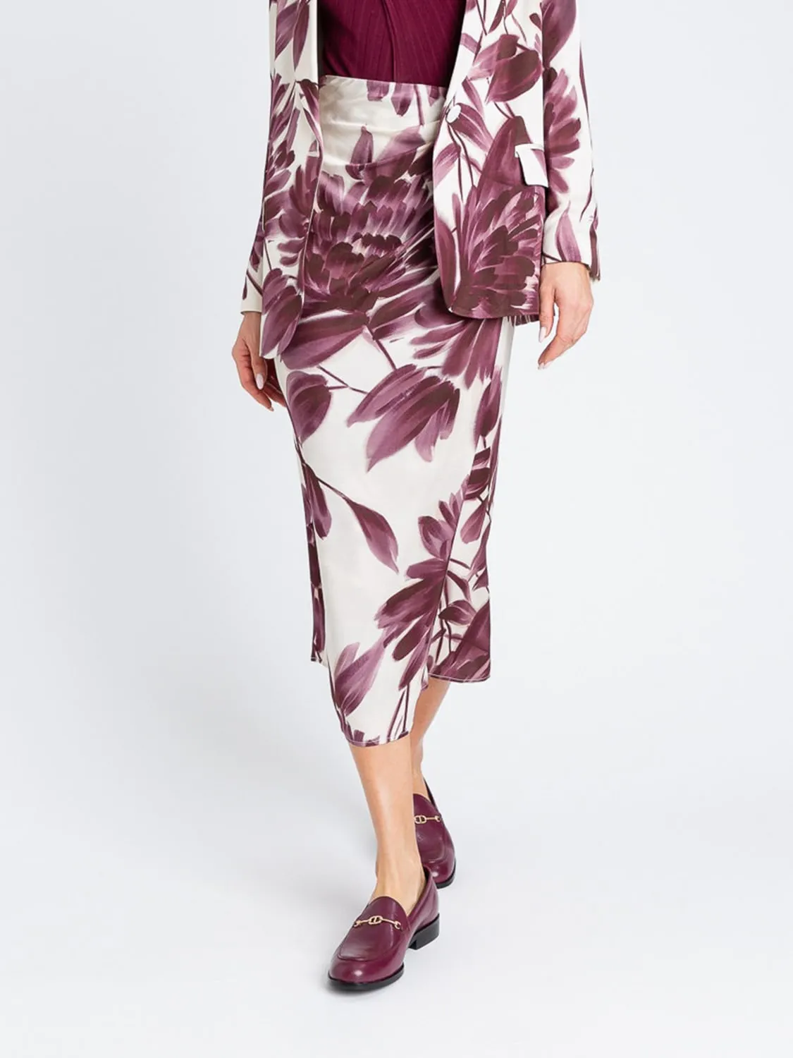 Gonna Twinset in viscosa con stampa floreale