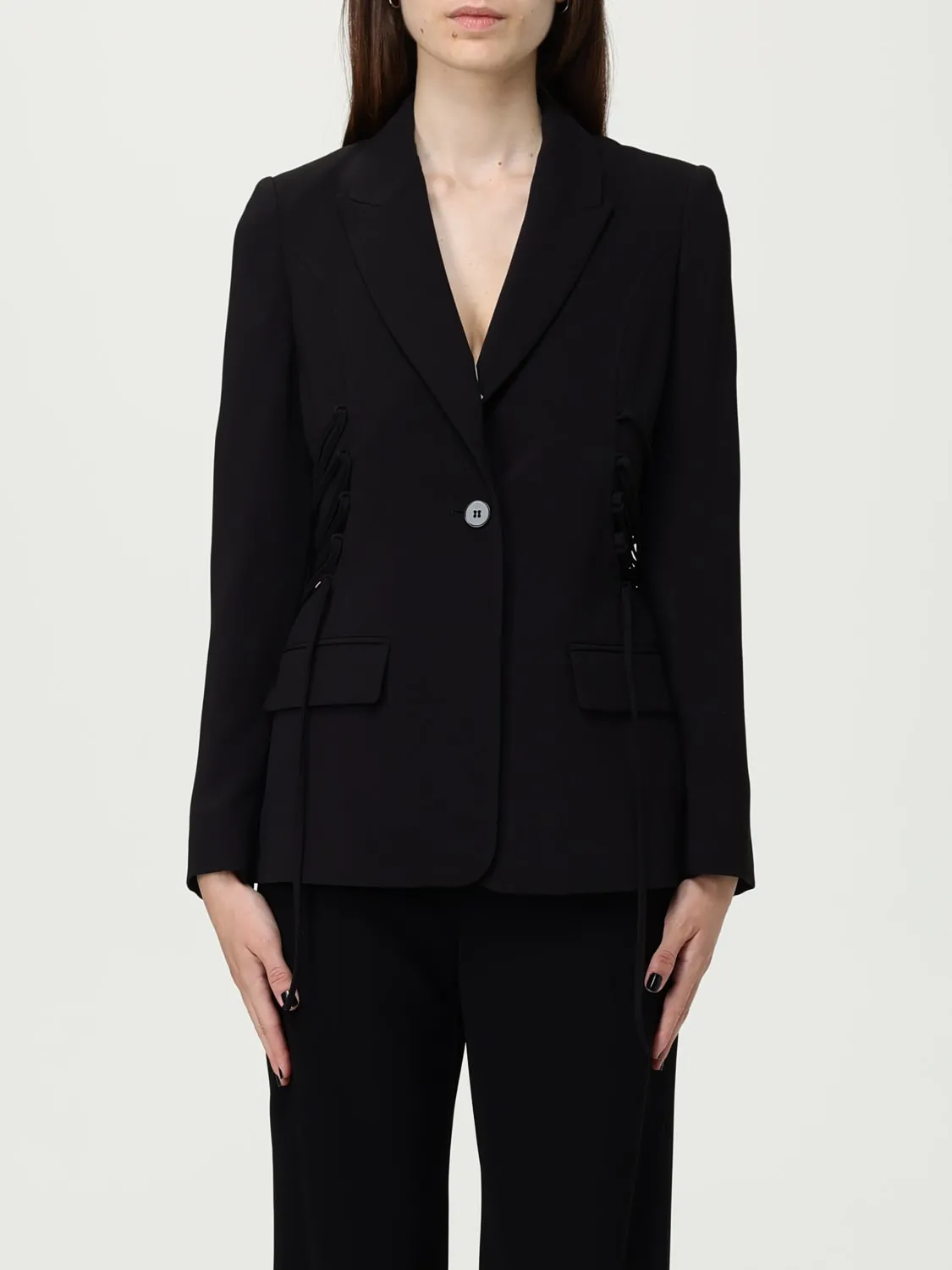 Blazer Twinset in crêpe con stringhe