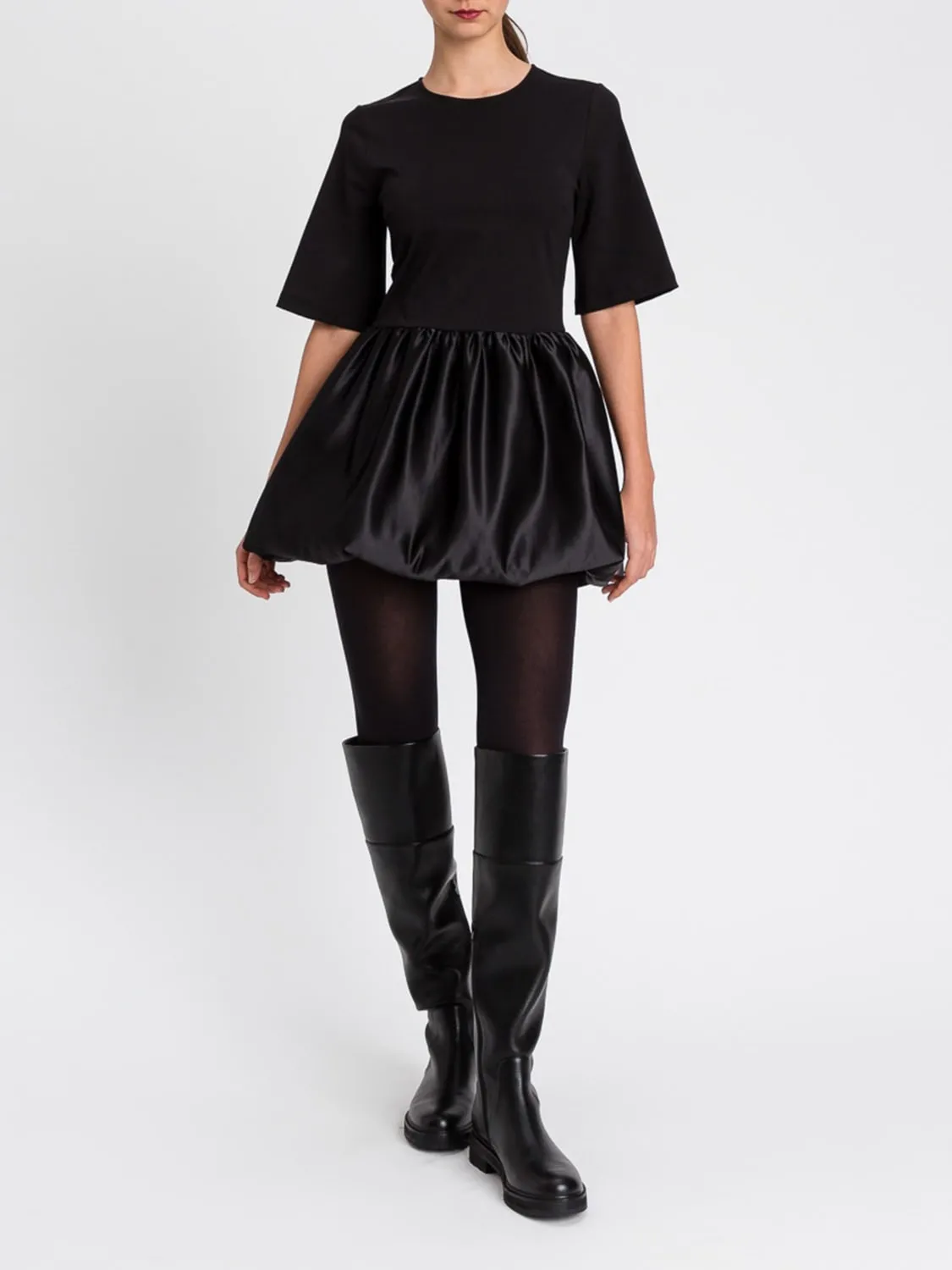 Abito mini Twinset in misto cotone e raso