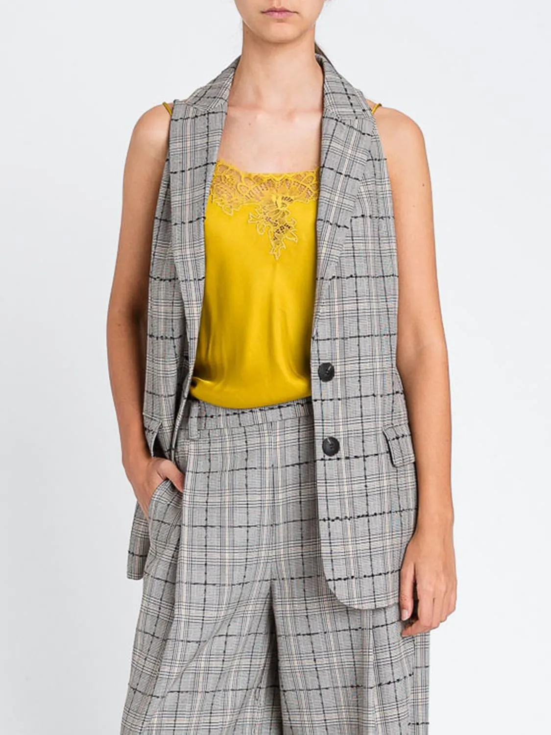 Gilet in misto viscosa tartan Twinset