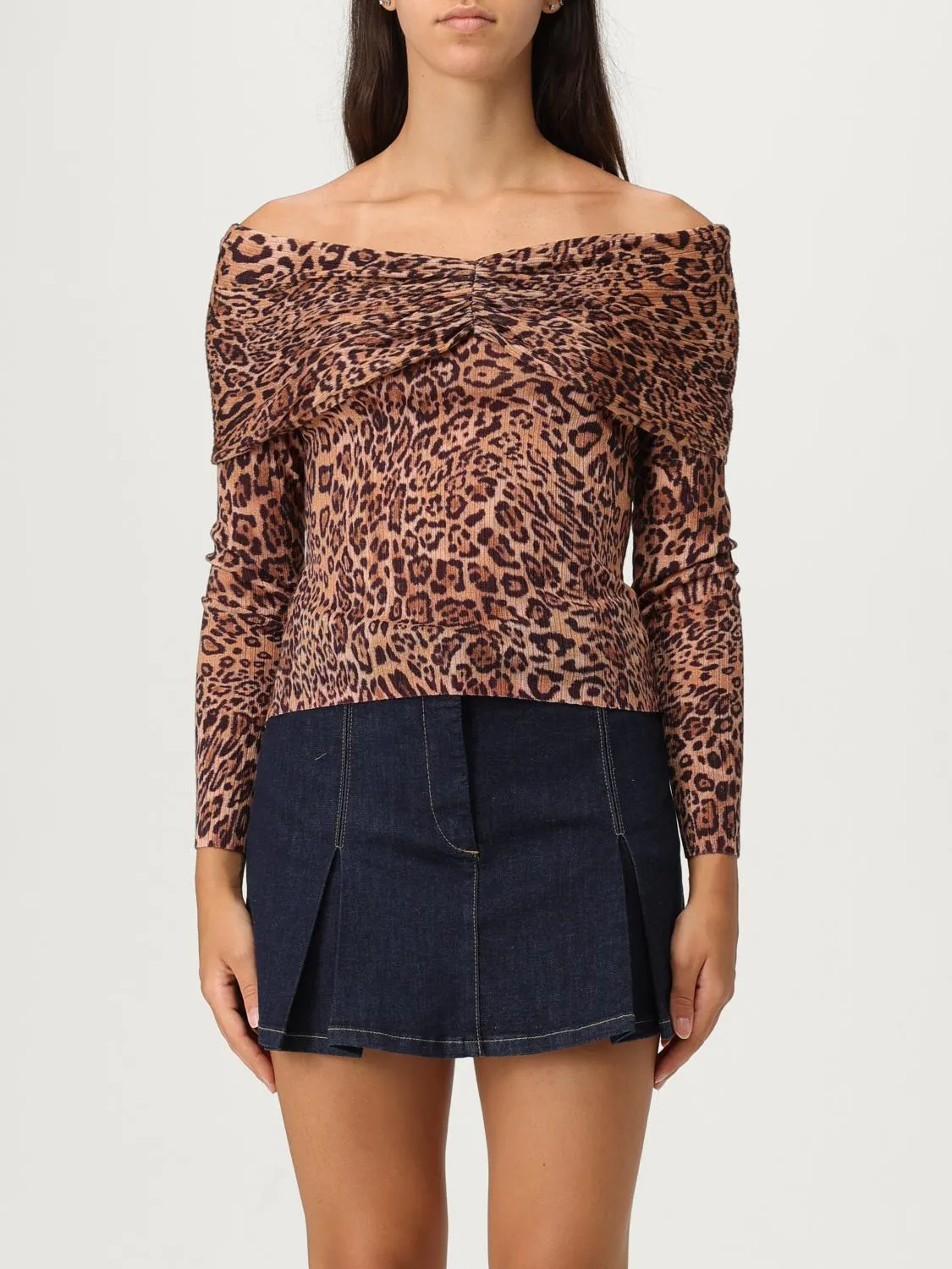 Top in maglia Twinset animalier