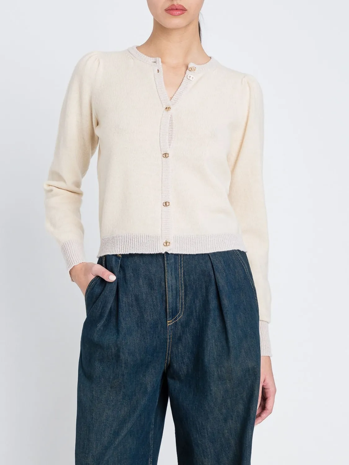 Cardigan in misto lana basic Twinset