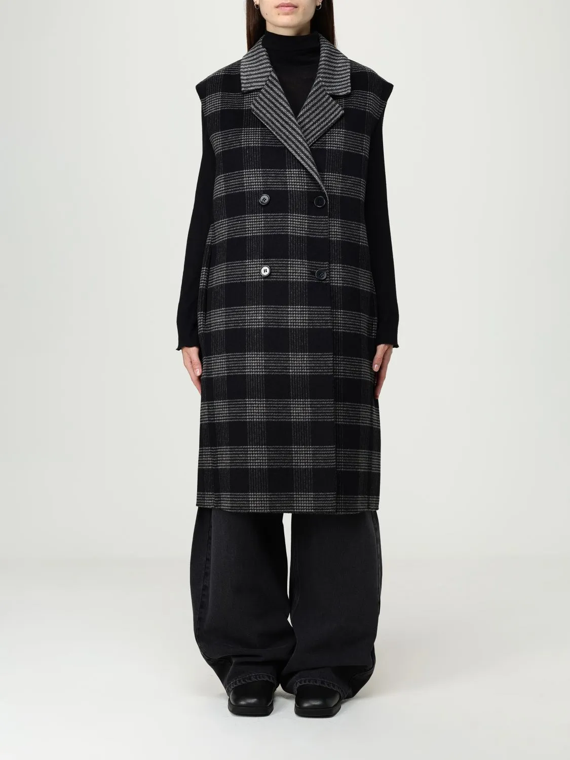 Cappotto Twinset in misto lana check