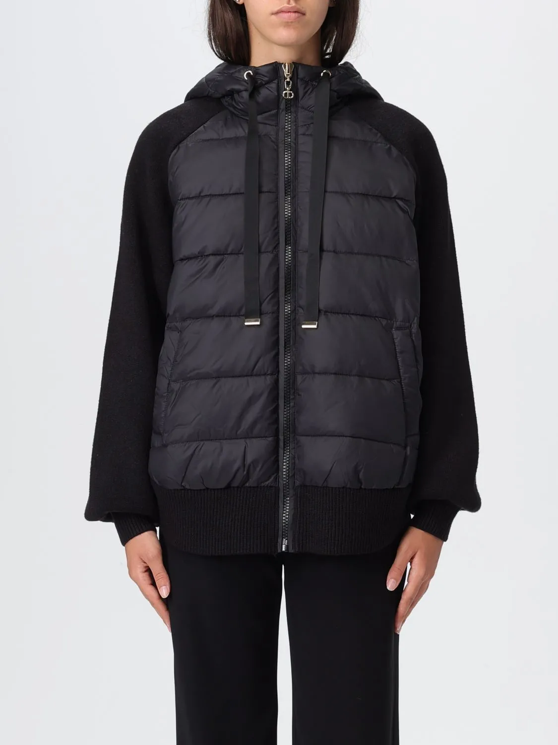 Piumino con cappuccio in nylon Twinset