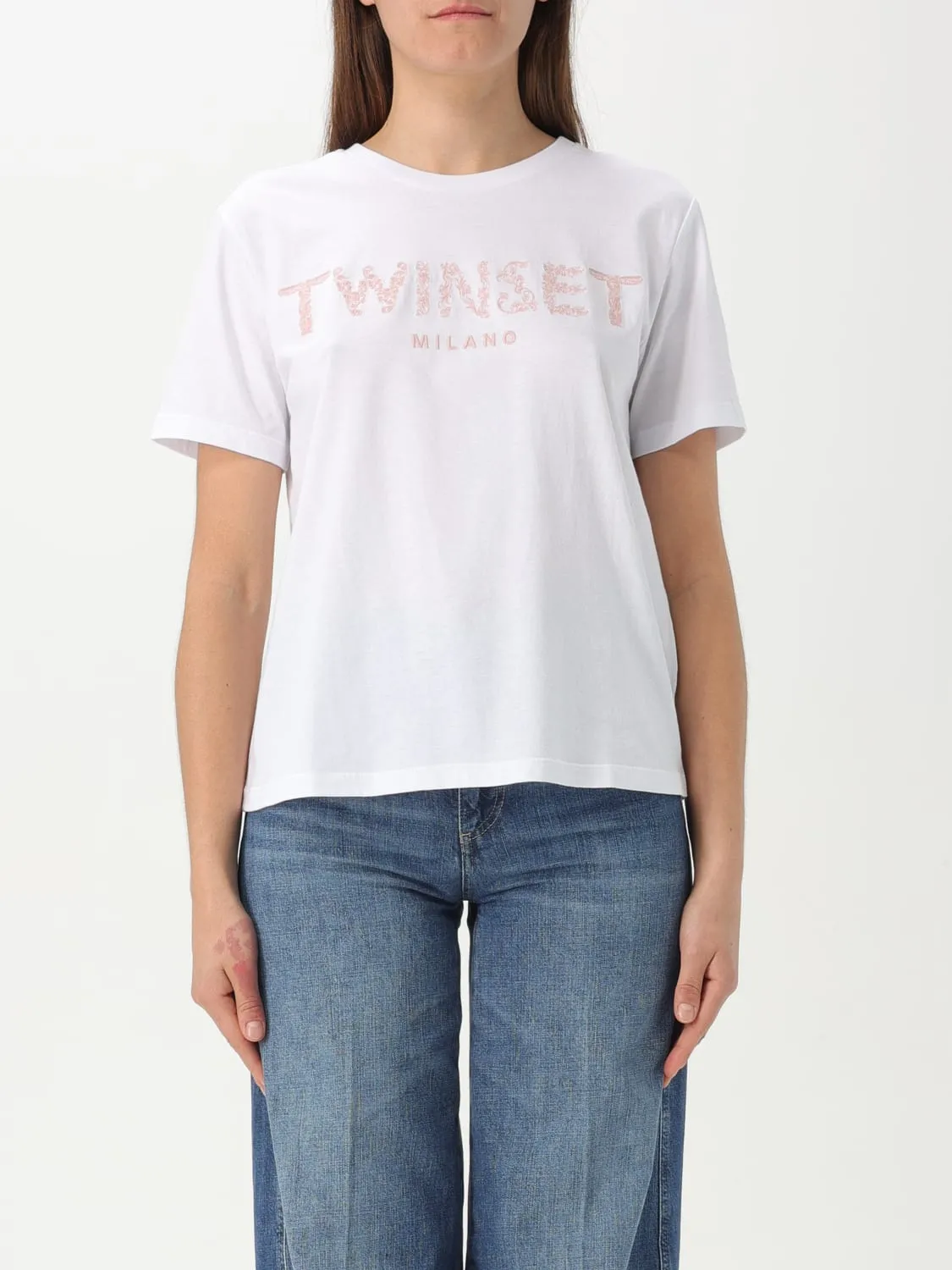 T-shirt basic Twinset in cotone con logo