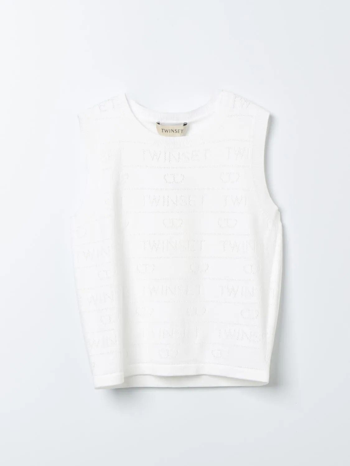 Top Twinset in cotone con logo