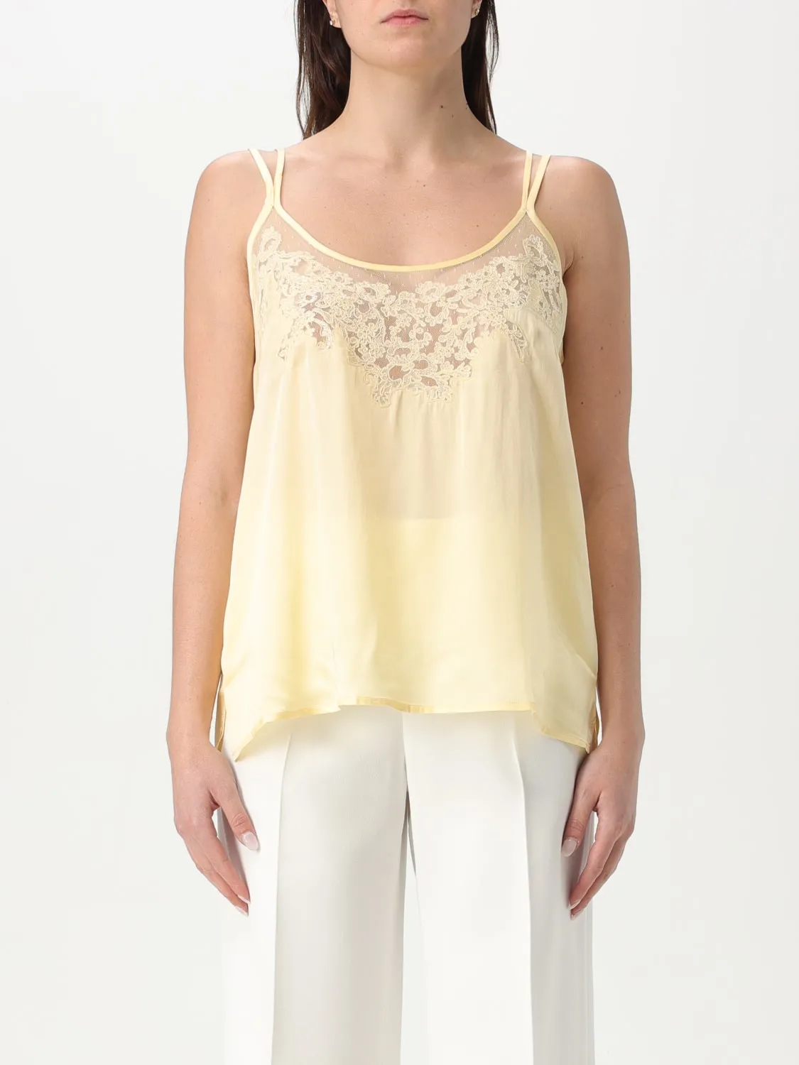 Top in viscosa e pizzo Twinset