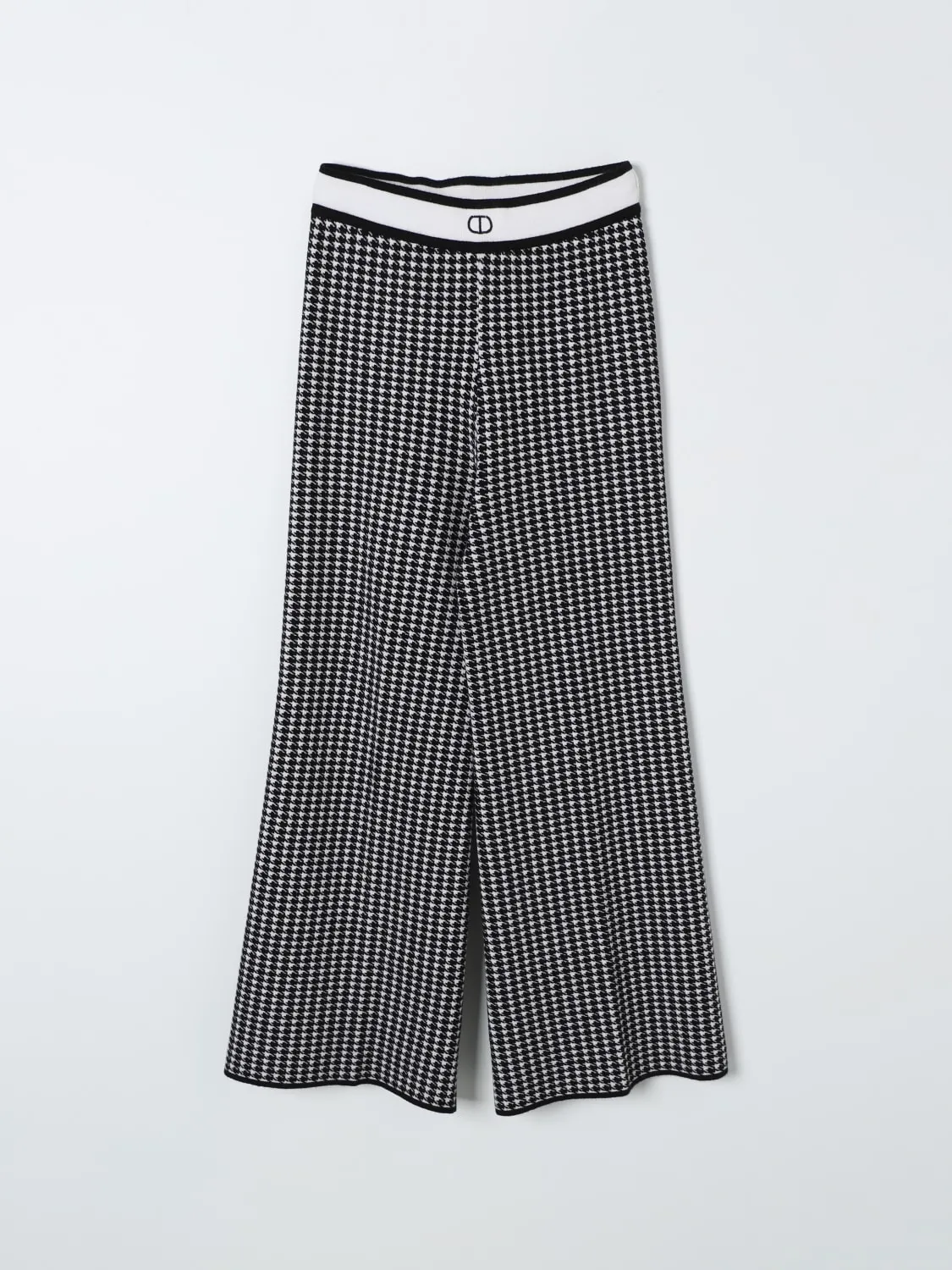 Pantalone in viscosa Twinset pied-de-poule