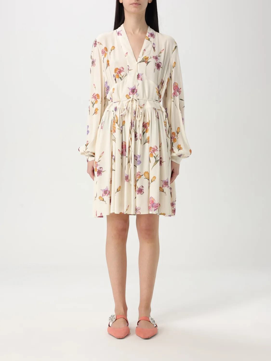 Abito Twinset in viscosa con stampa floreale