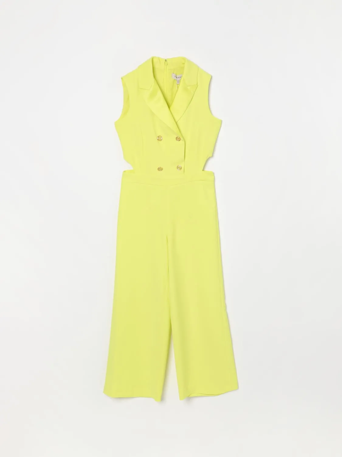 Tuta lunga a doppiopetto Twinset in crepe e raso