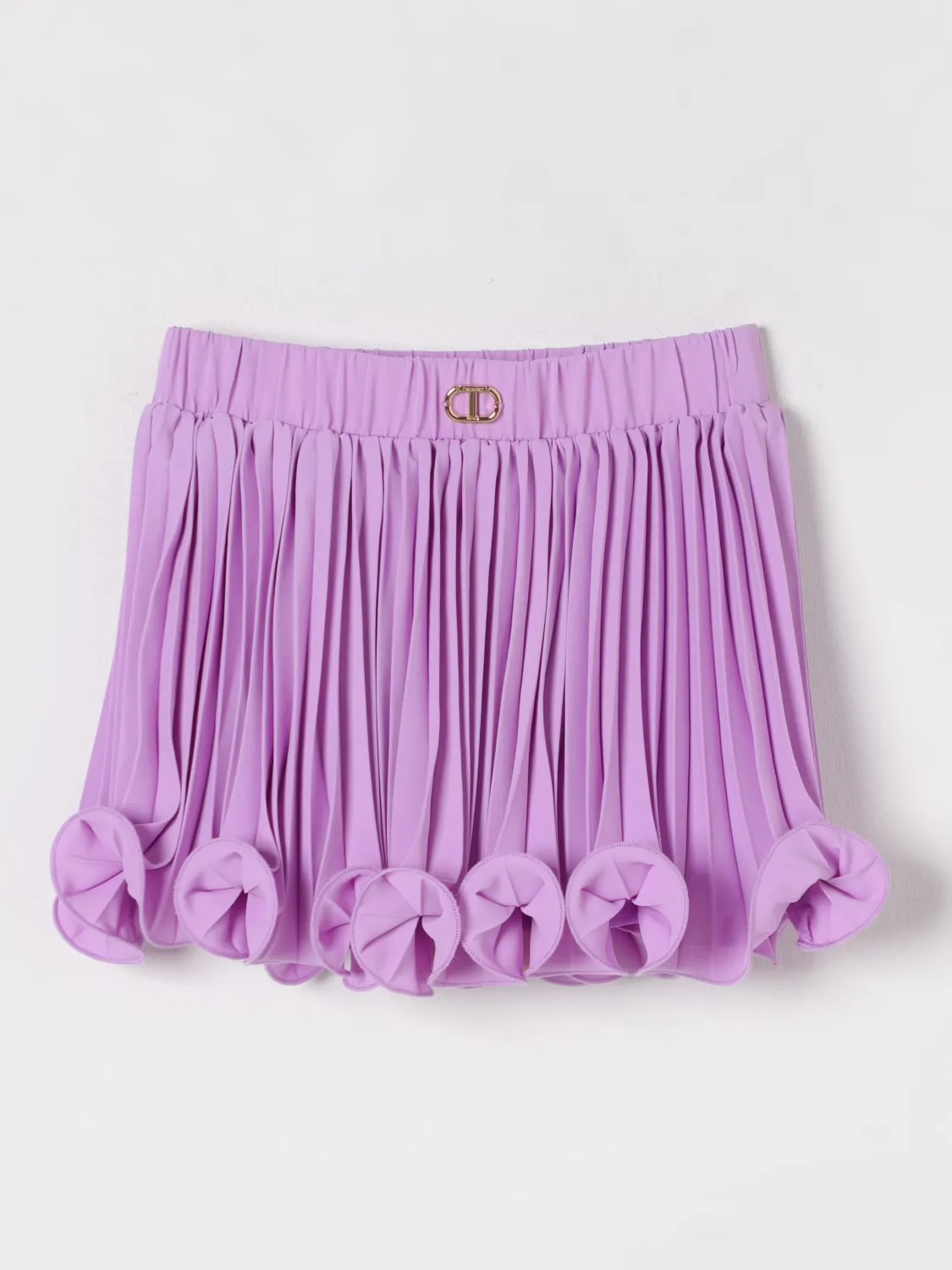 Gonna plissettata con logo Oval T Twinset