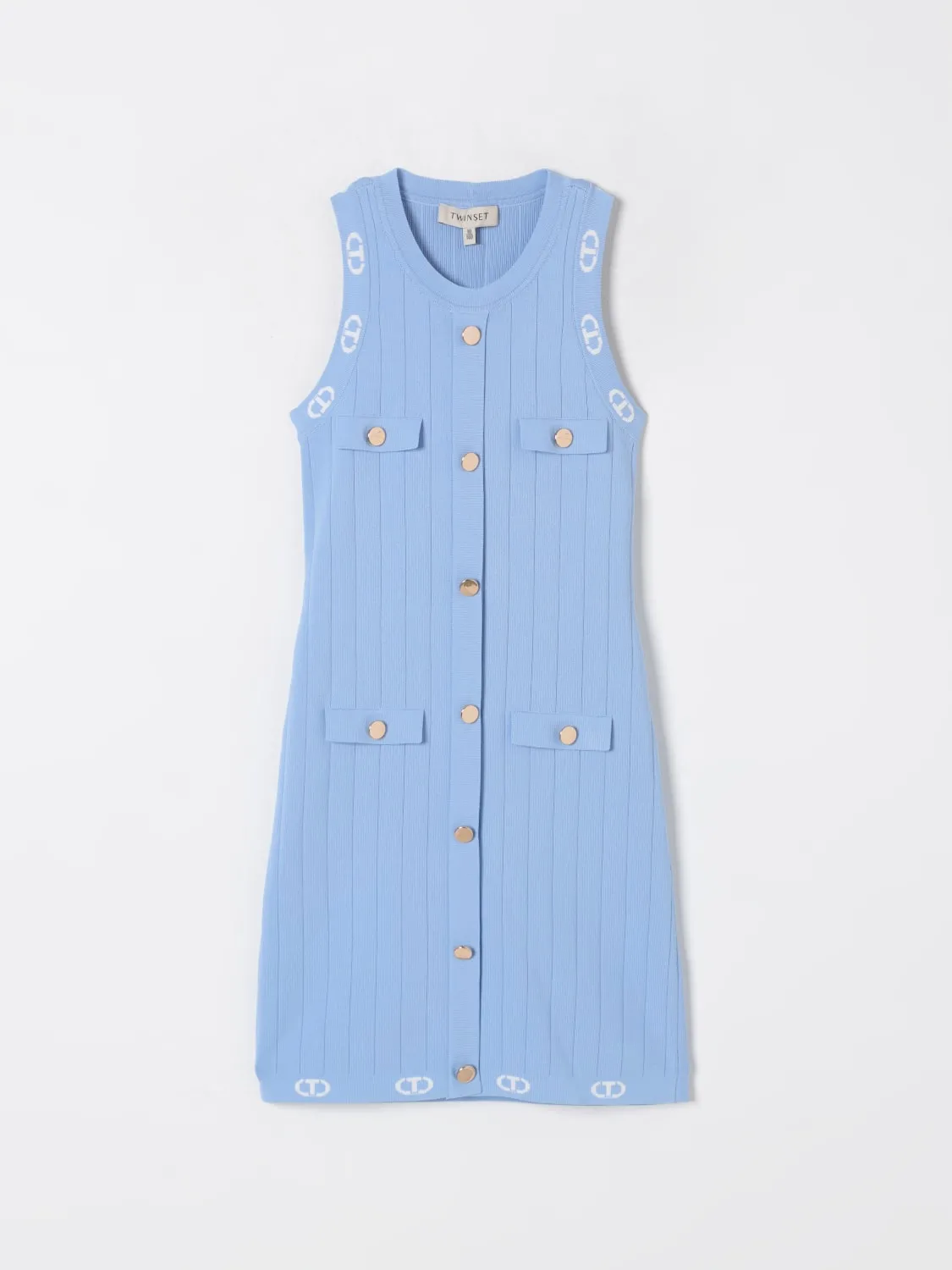 Abito in viscosa con bottoni Twinset
