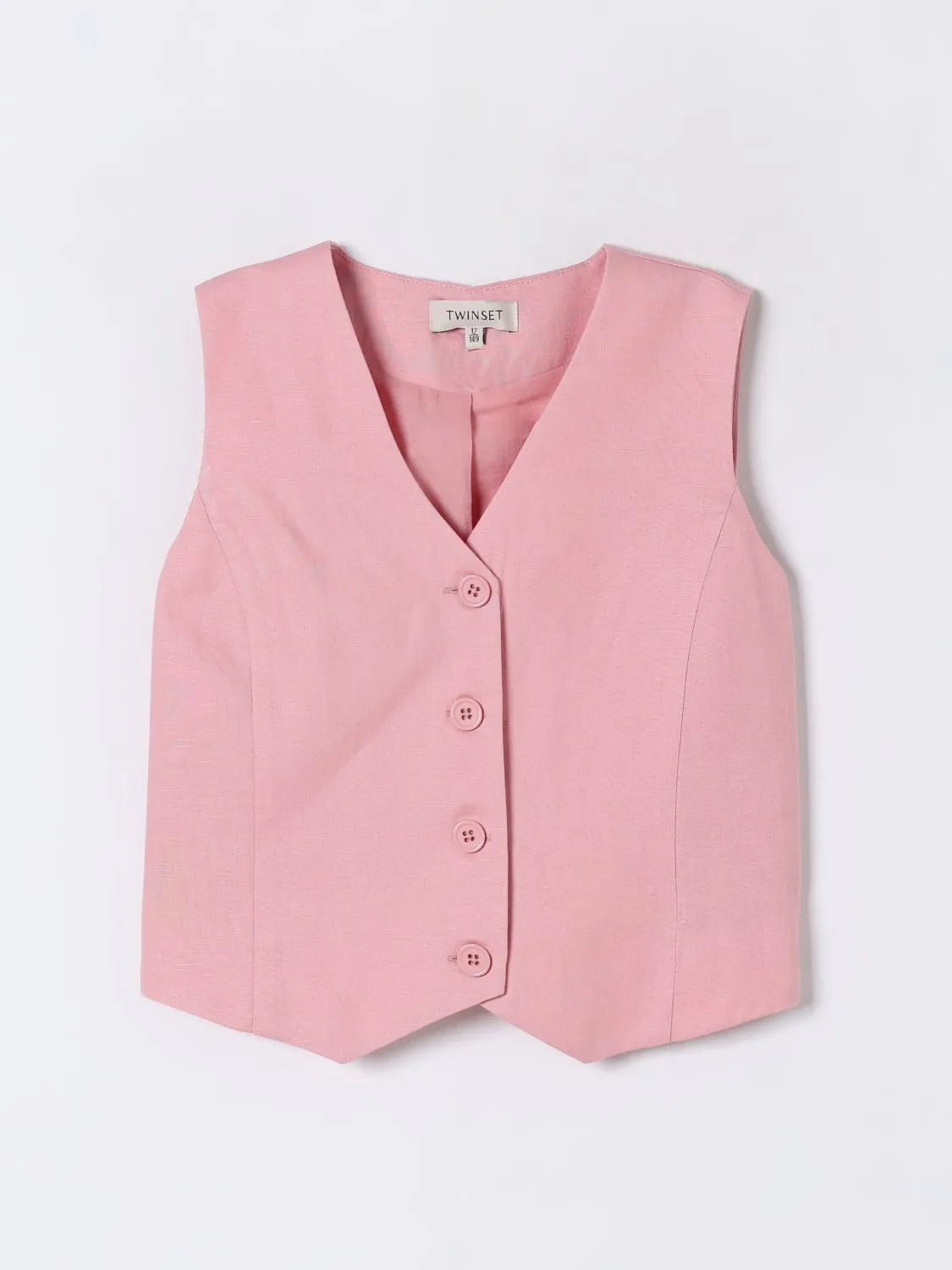 Gilet a monopetto in cotone e lino Twinset