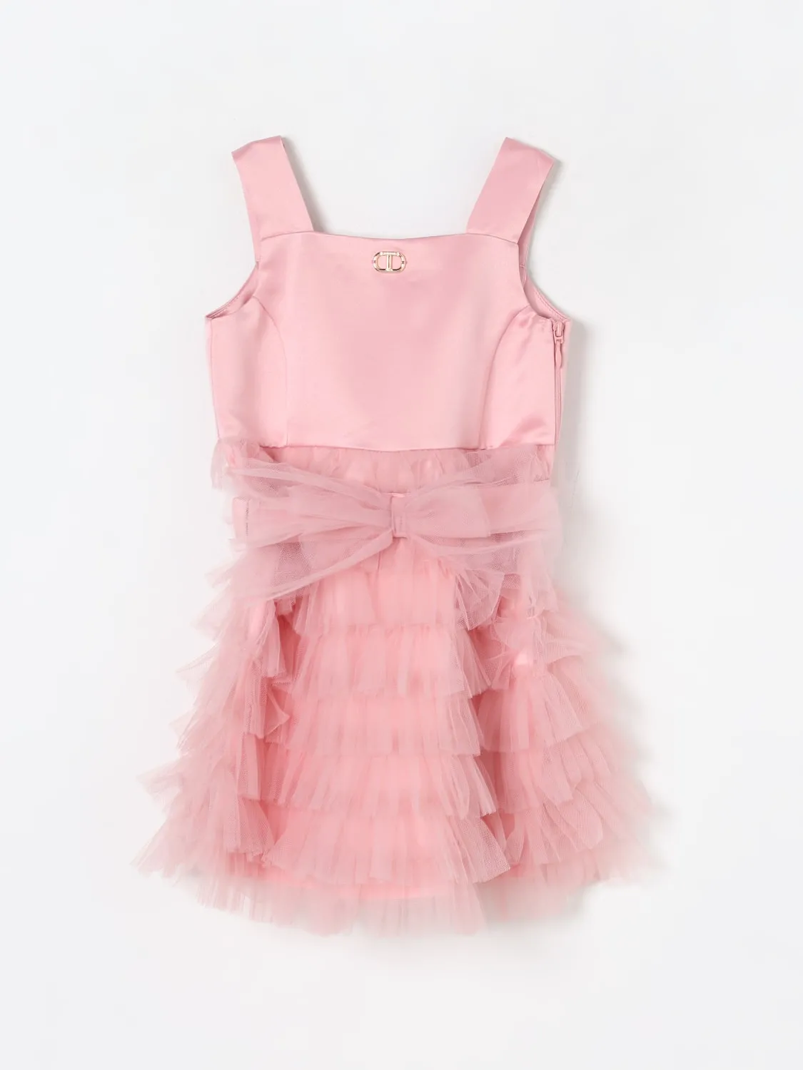 Abito in tulle con logo Twinset