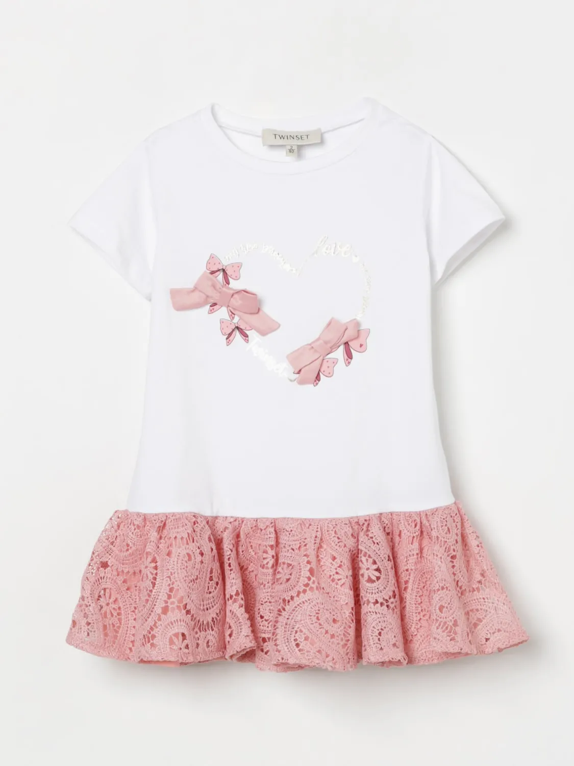 Abito in poliestere Twinset con balza in macramé