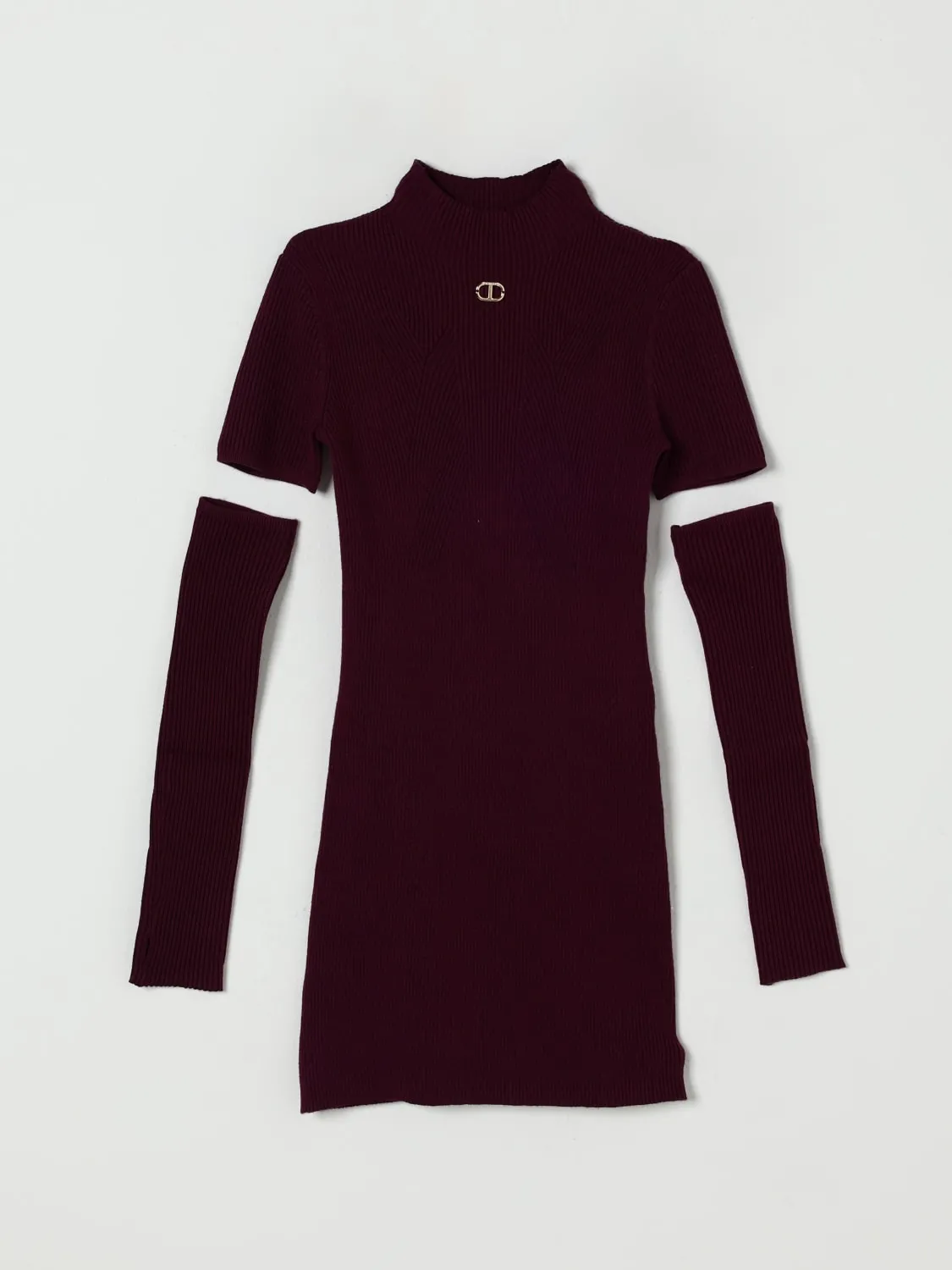 Abito in maglia di viscosa con logo Twinset