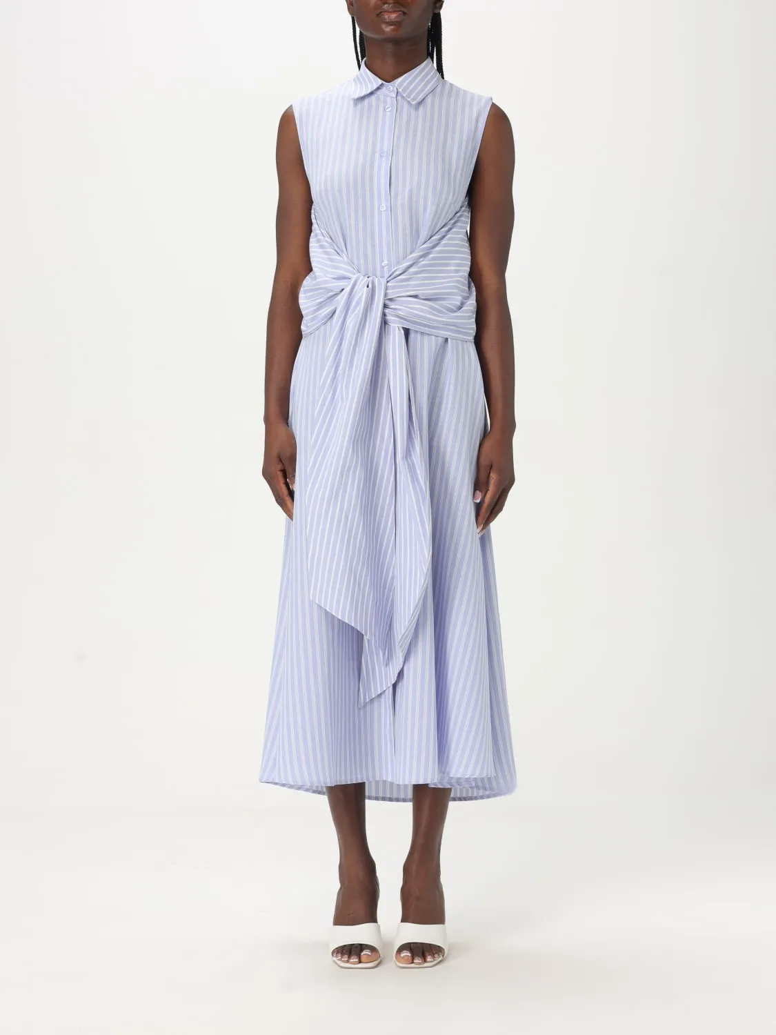 Abito chemisier Twinset in misto cotone a righe