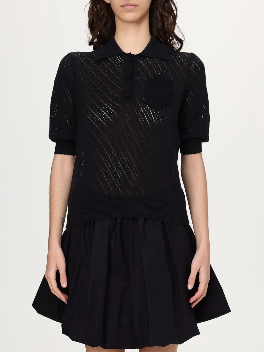 Polo in maglia di cotone Twinset