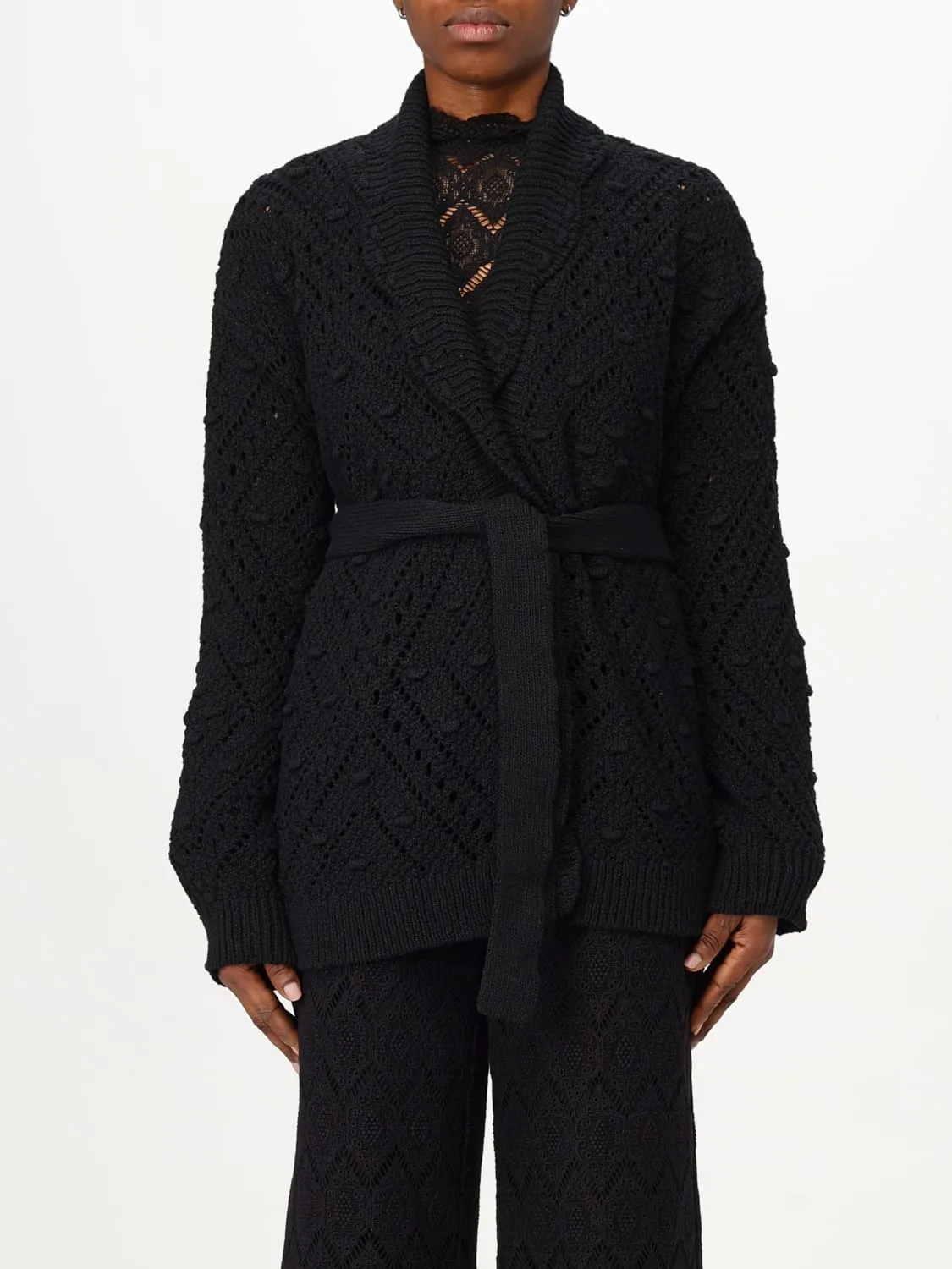 Cardigan a vestaglia in maglia Twinset