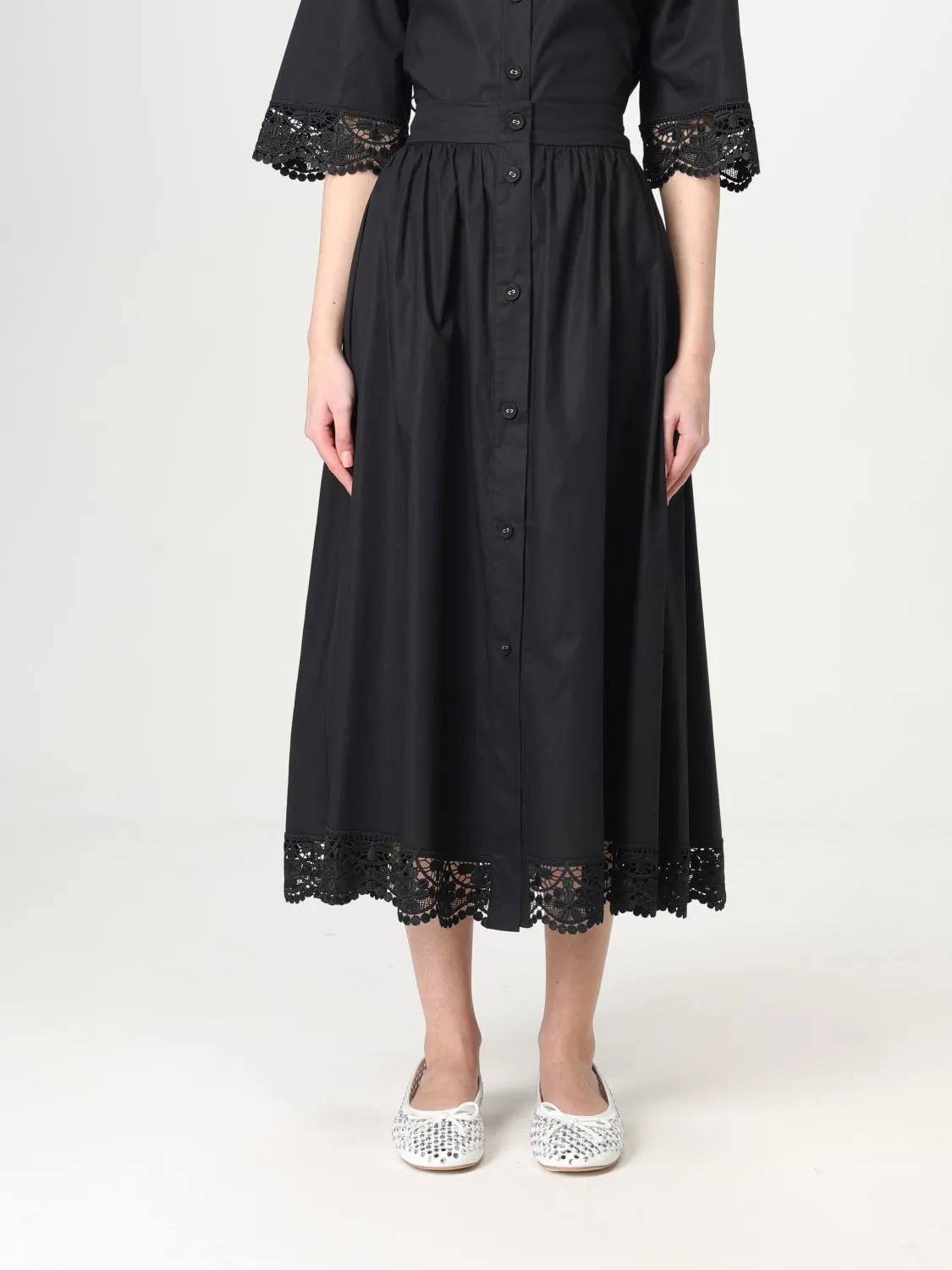 Gonna midi Twinset in cotone