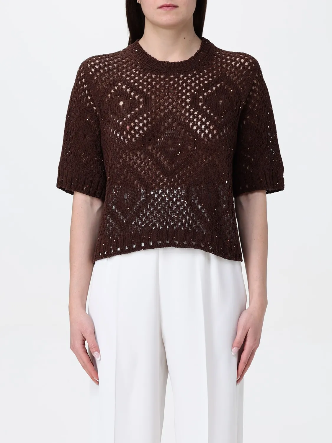 Maglia in cotone traforato Twinset