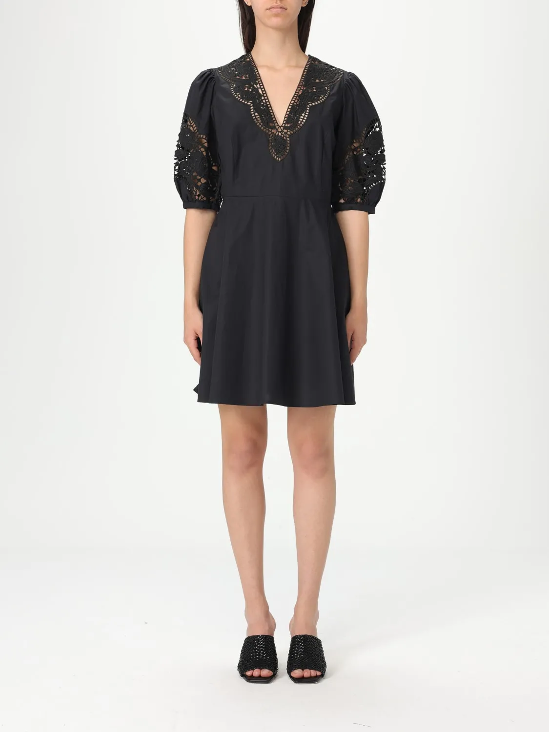 Abito in cotone con ricami Twinset