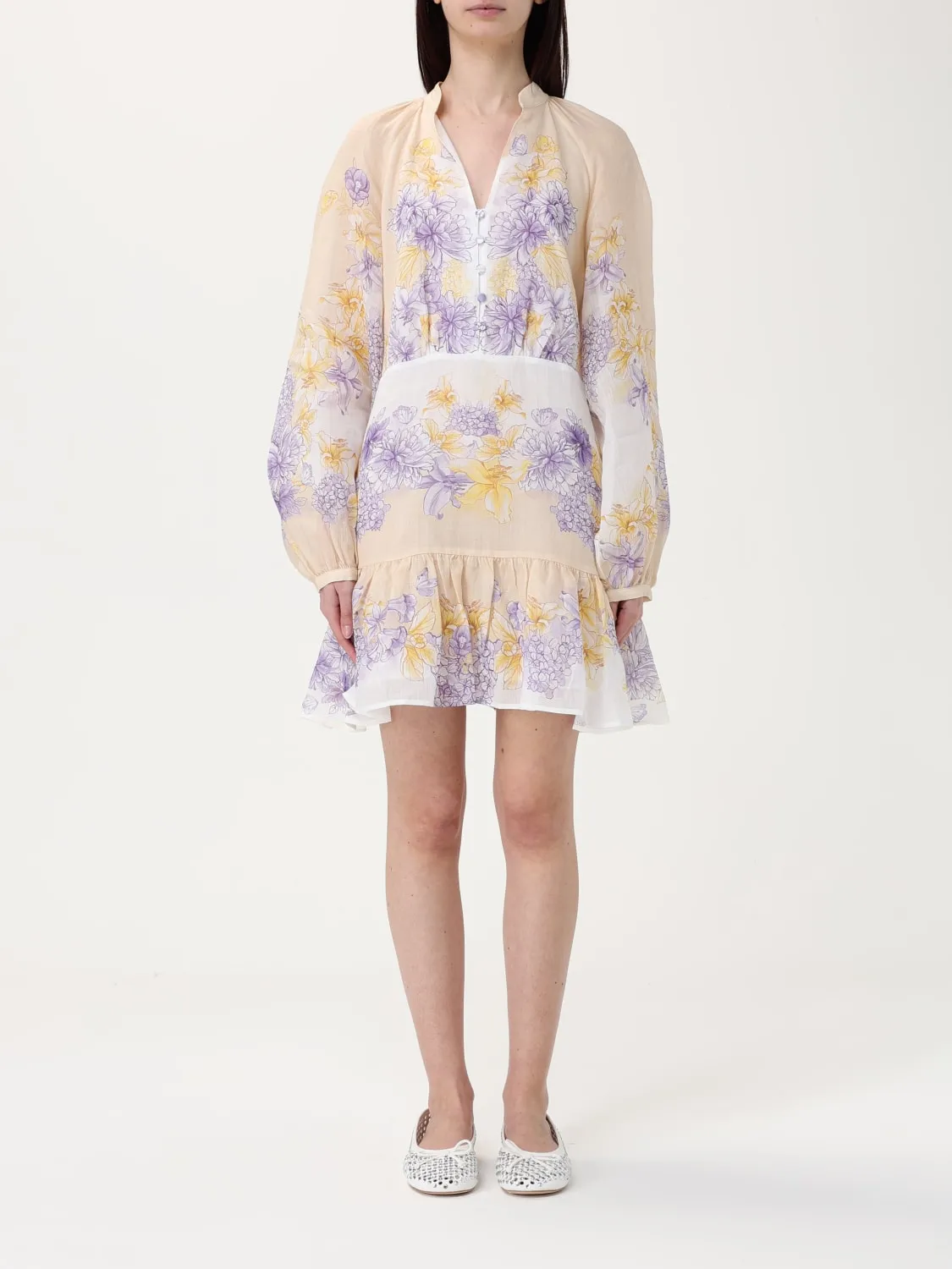 Abito Twinset in ramie con stampa floreale