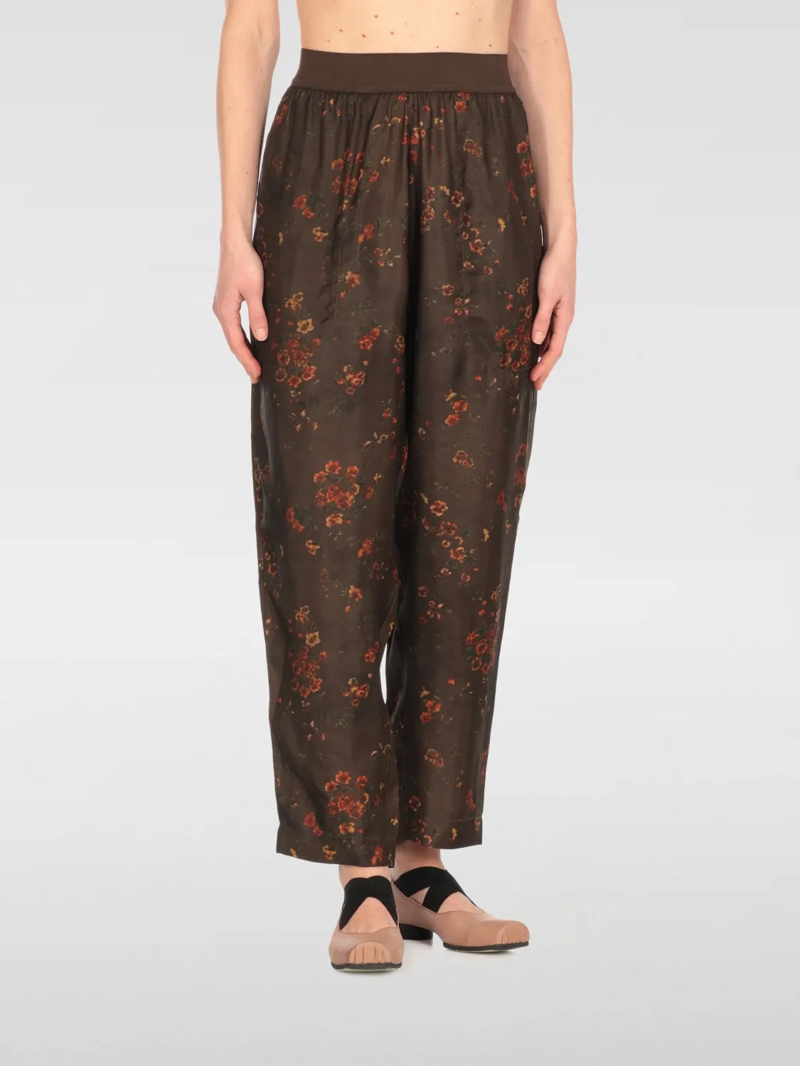 Pantalone Uma Wang in misto lana con stampa floreale