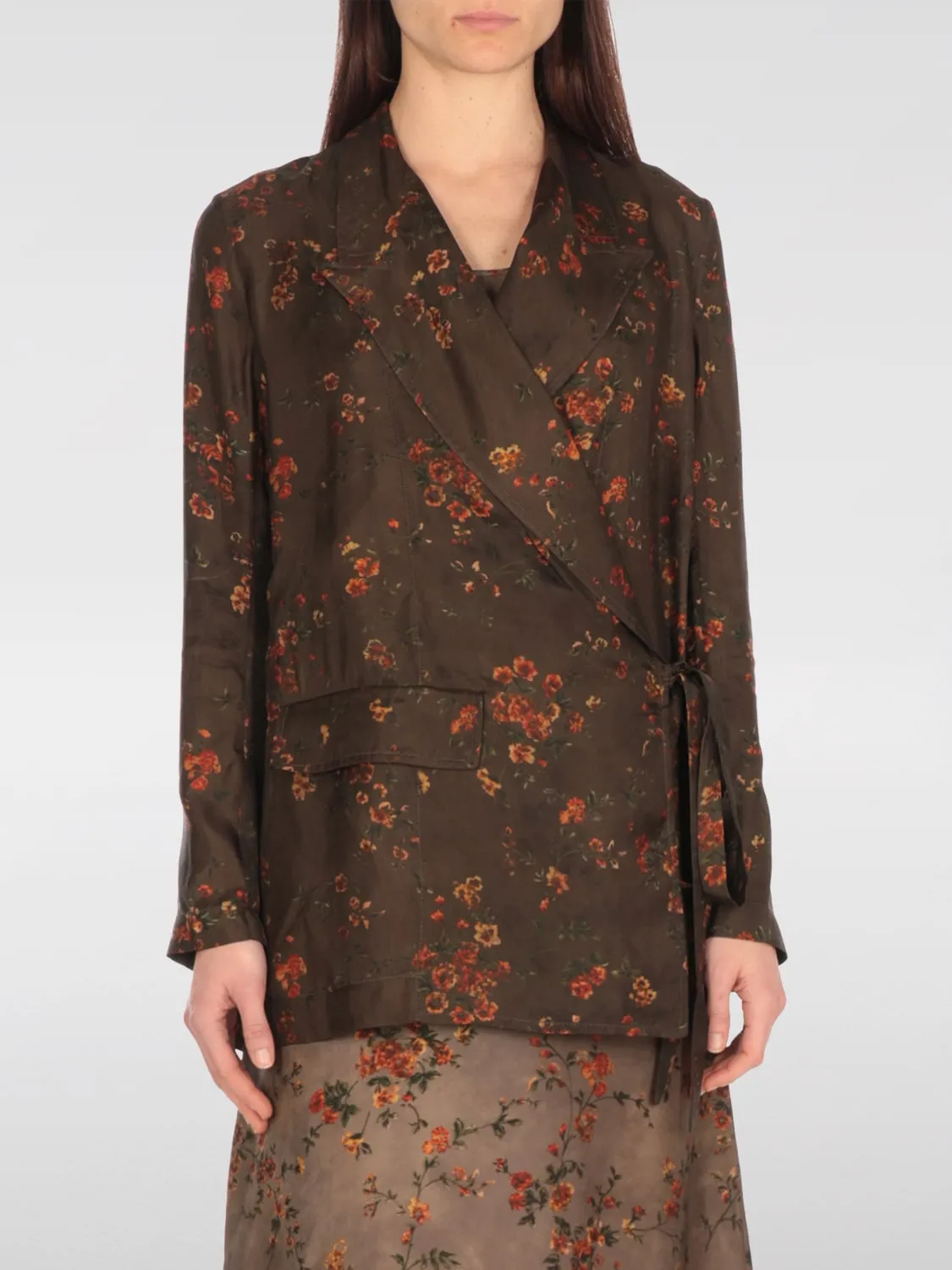 Blazer Uma Wang in misto viscosa con stampa floreale