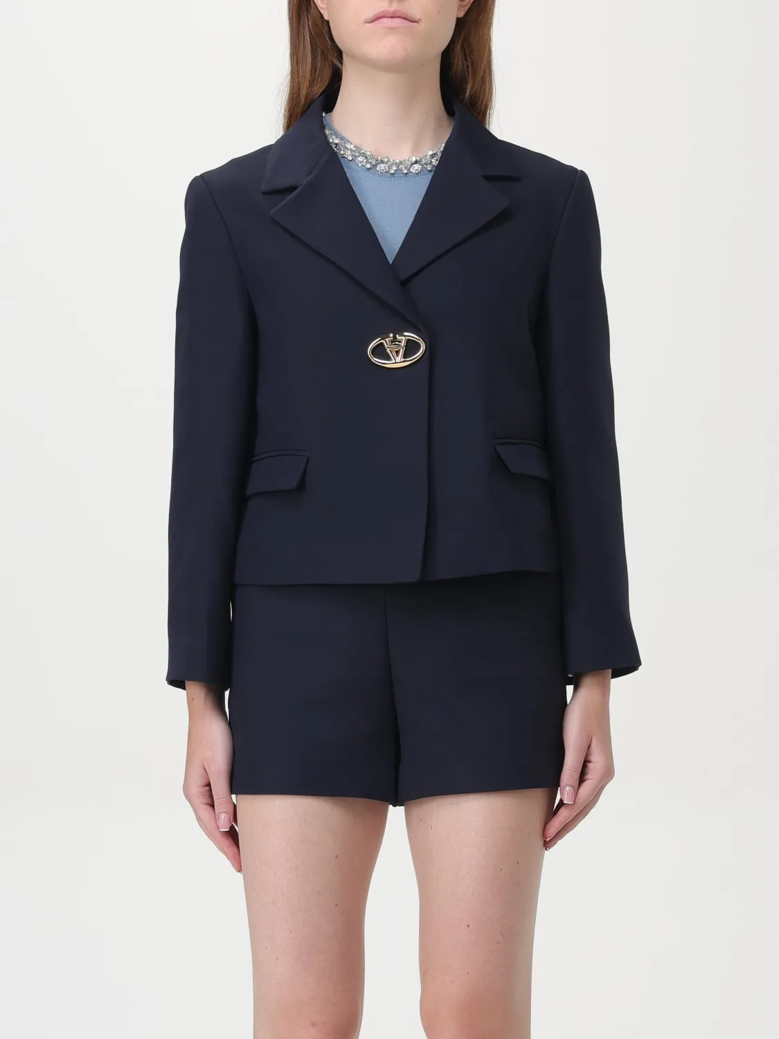 Blazer VLogo Valentino in lana vergine e seta