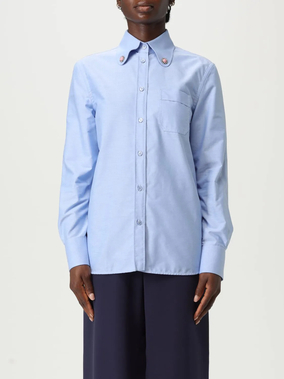 Camicia in cotone con applicazioni Valentino