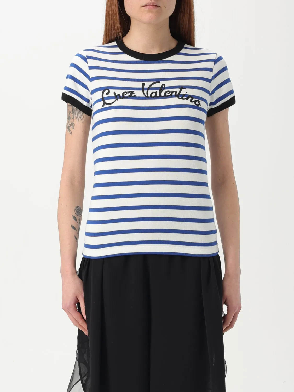 T-shirt Valentino in cotone a righe