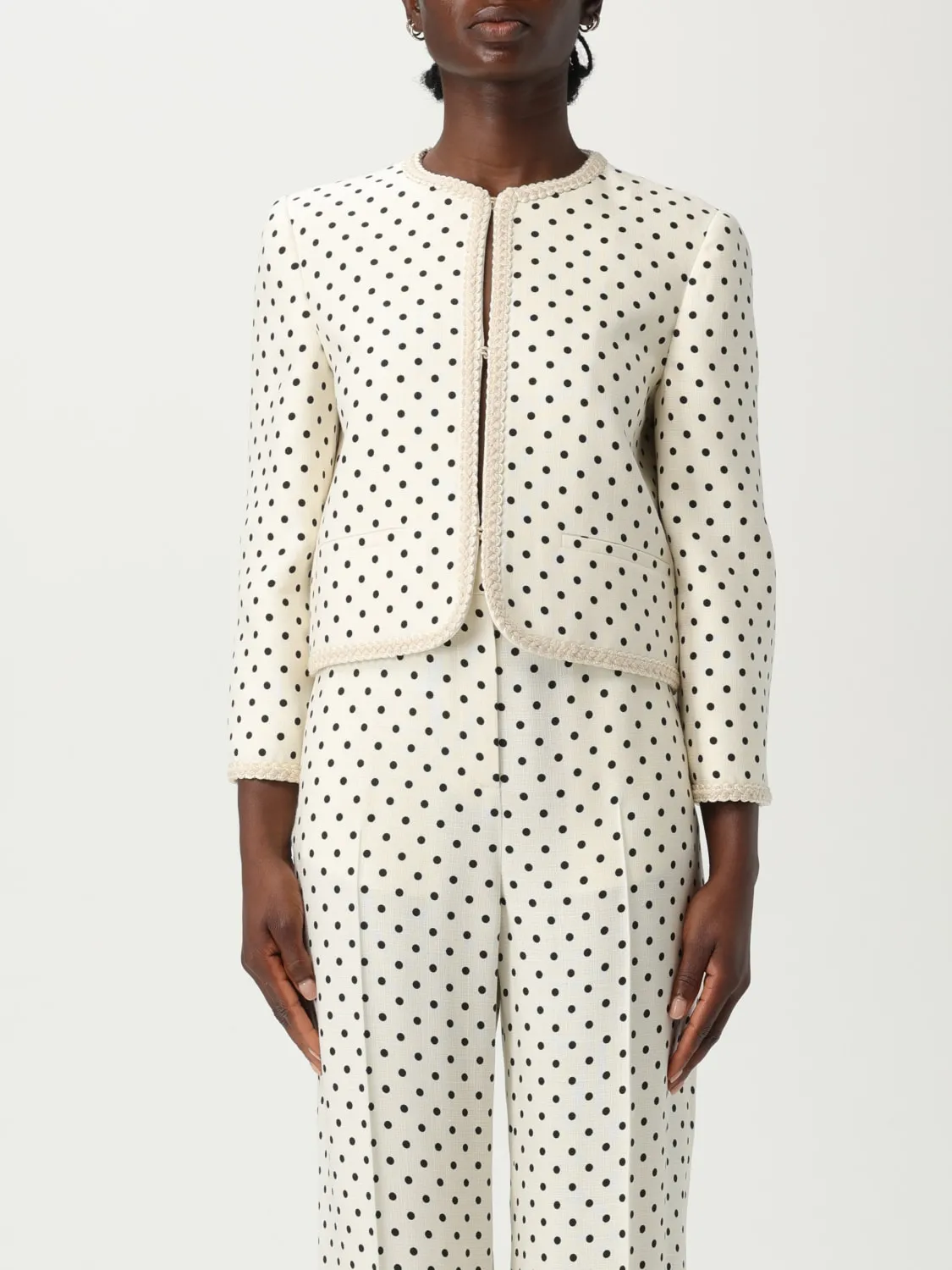 Giacca in viscosa a pois Valentino con cordature