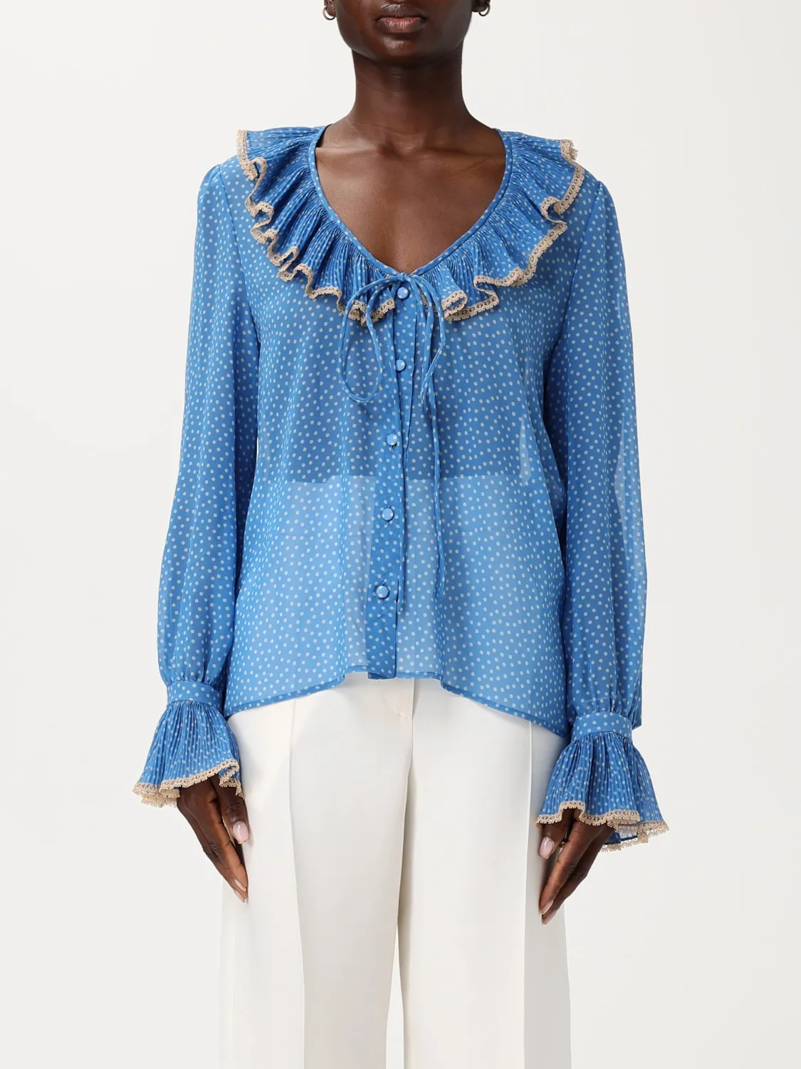 Camicia Valentino in seta a pois