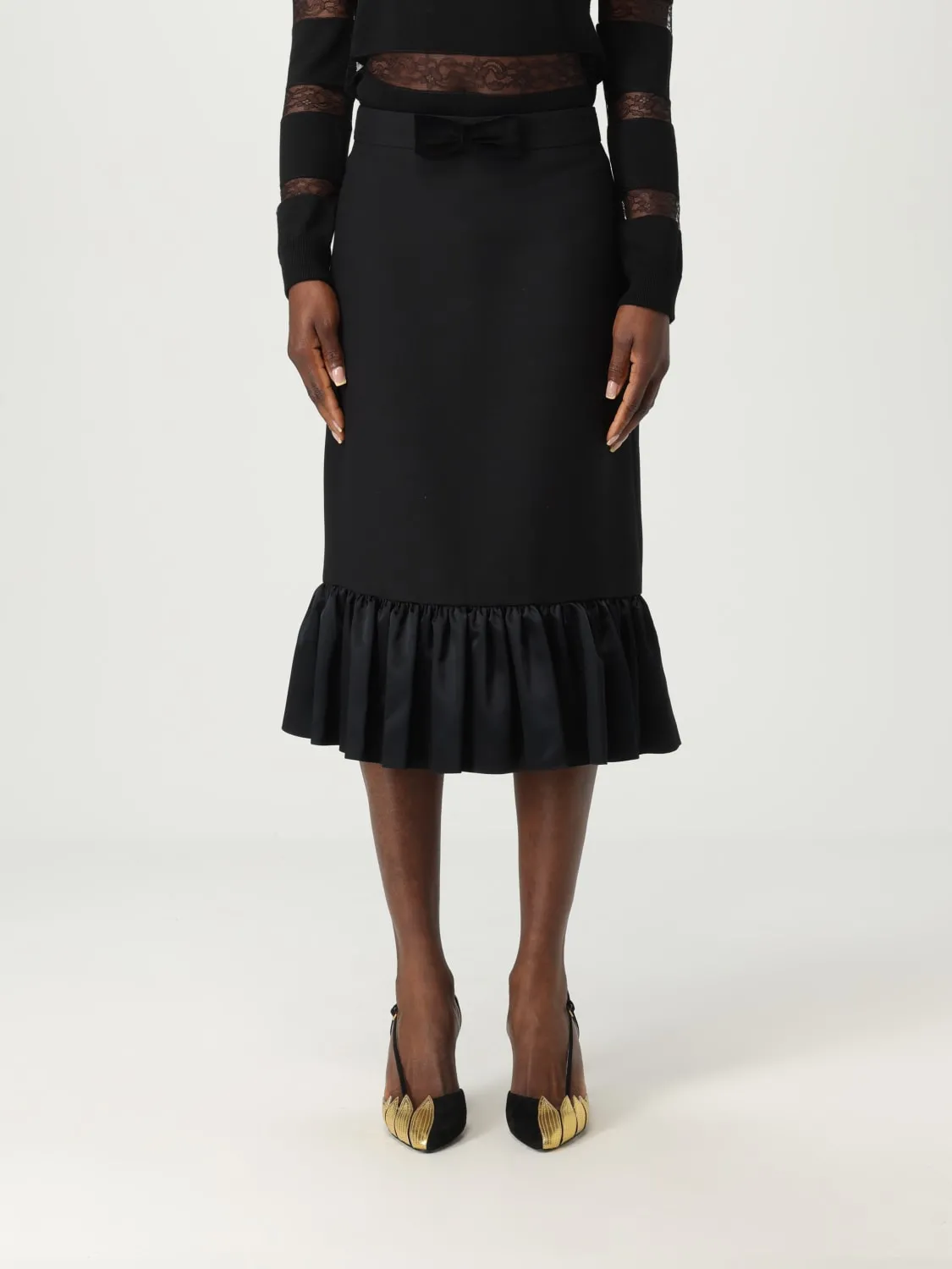 Gonna in lana e seta Valentino