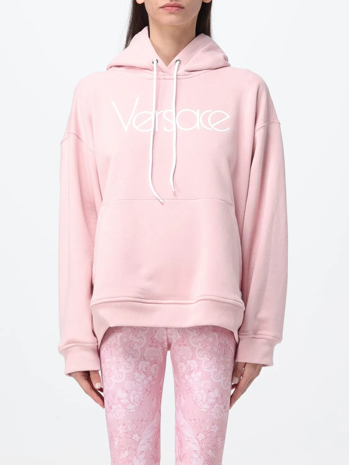 Felpa Versace in jersey con cappuccio