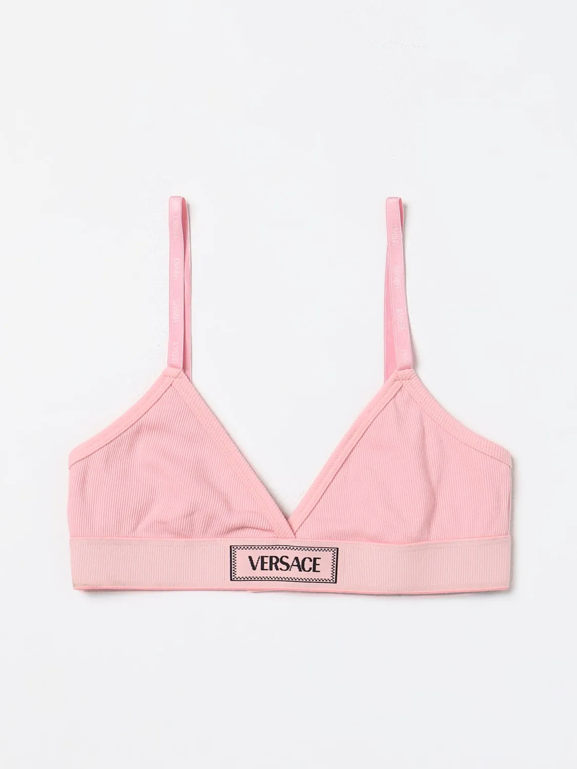 Reggiseno Versace in cotone stretch con logo