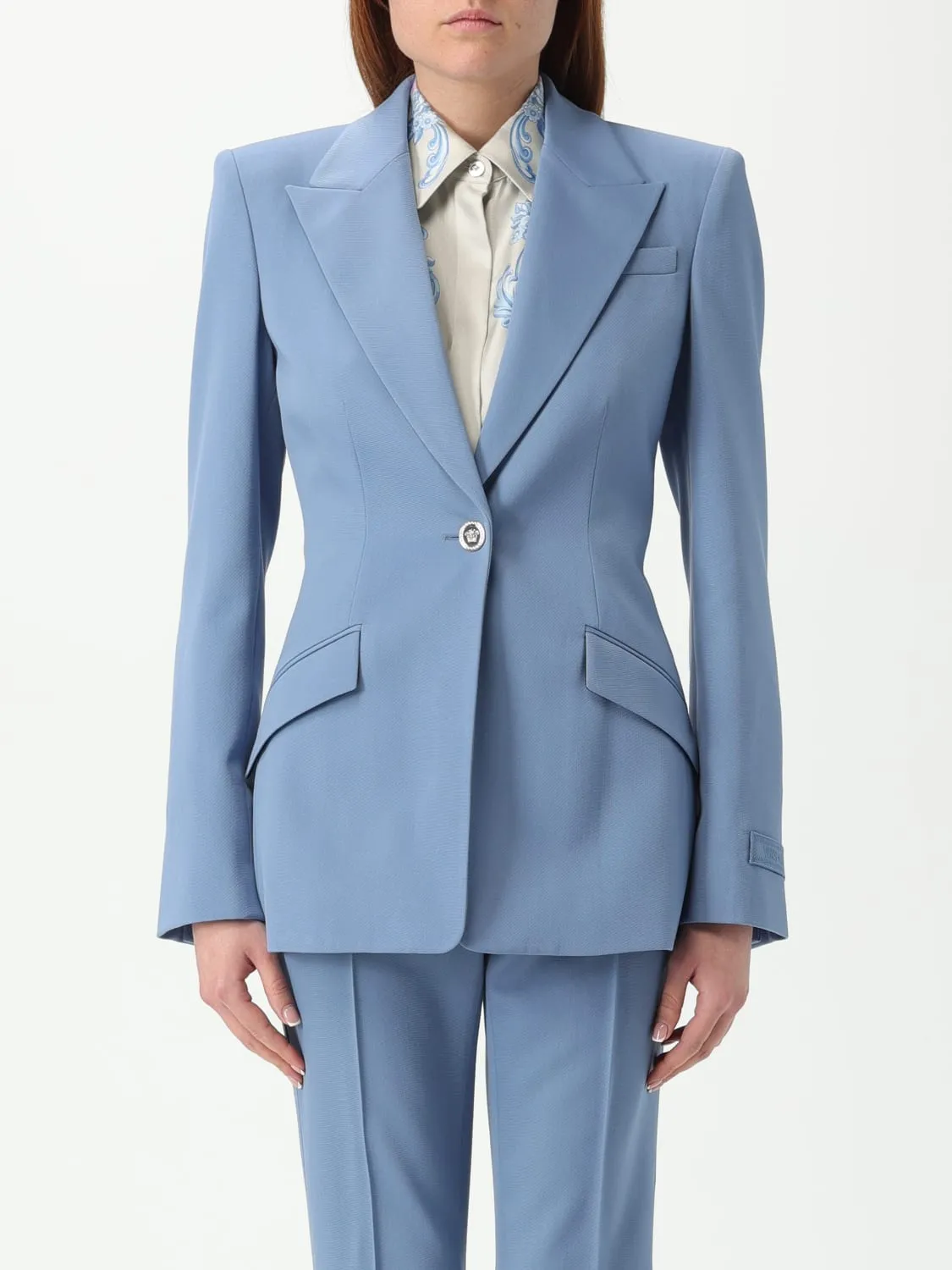 Blazer monopetto Versace in lana vergine