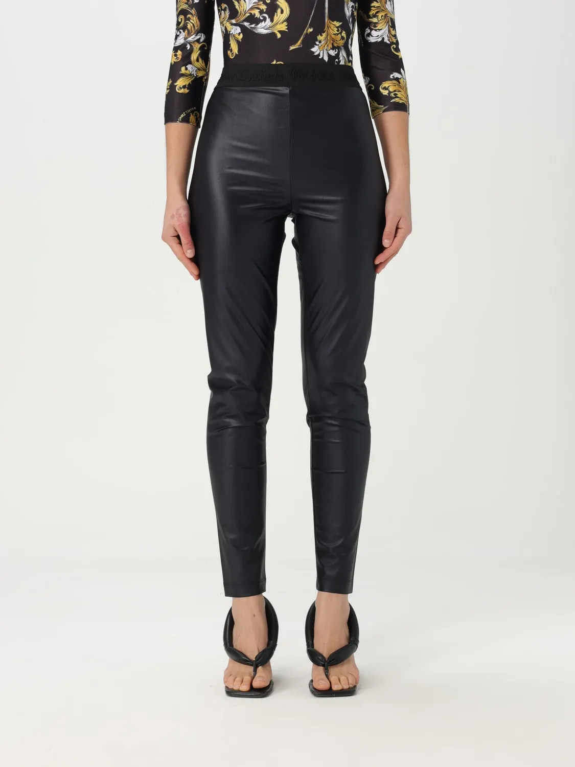 Leggings Versace Jeans Couture in pelle sintetica
