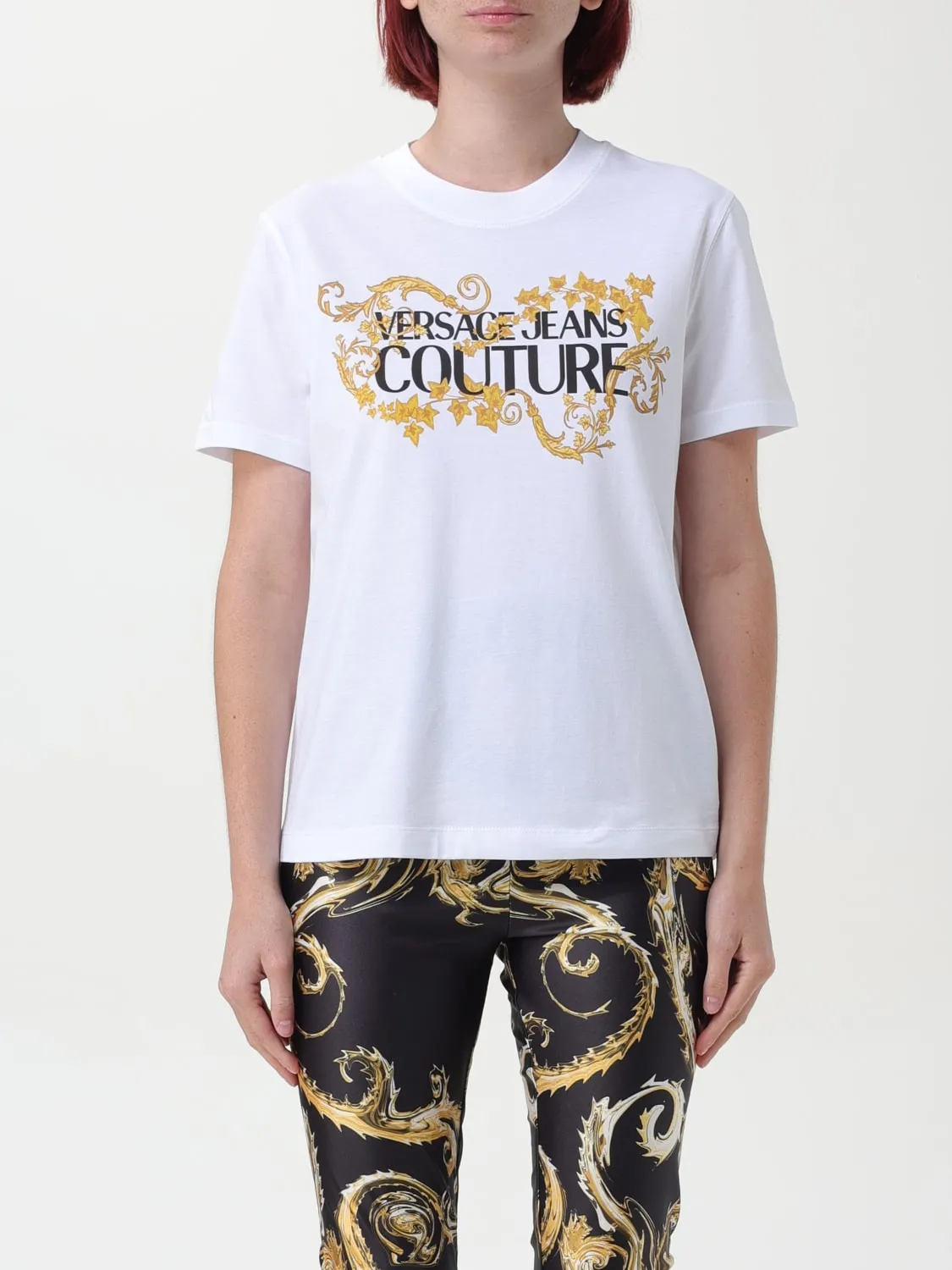 T-shirt con logo barocco Versace Jeans Couture