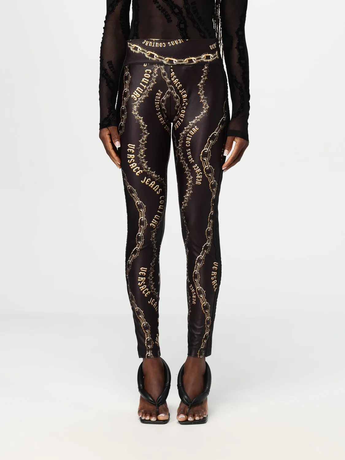 Leggings Versace Jeans Couture in tessuto elasticizzato