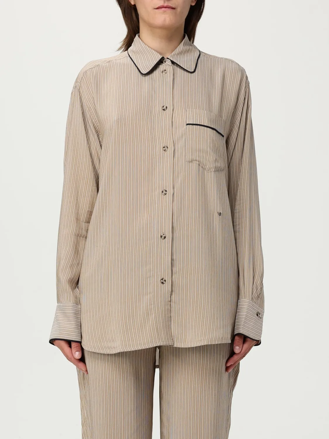 Camicia Victoria Victoria Beckham in misto seta a righe